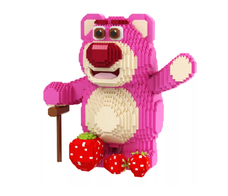 Figura Armable Y Coleccion Lotso Baston Fresas Mini Bloques Color Rosa Wünd