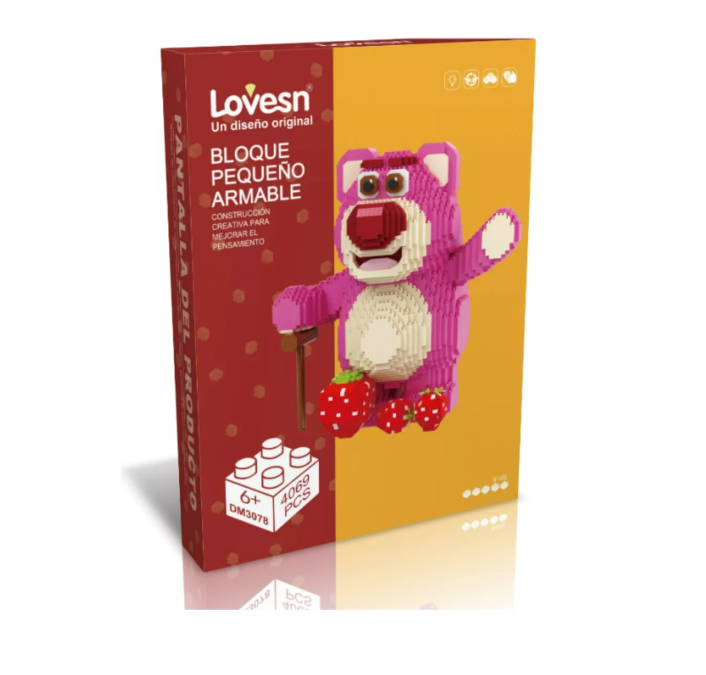 Foto 2 | Figura Armable Y Coleccion Lotso Baston Fresas Mini Bloques Color Rosa Wünd