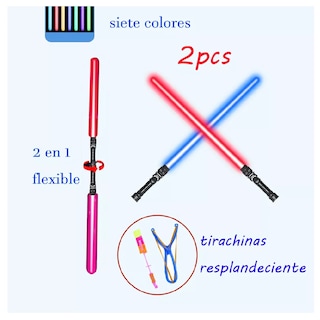 Foto 2 | Espada Star War Espadas Láser Telescópicoled Con Música 2pcs