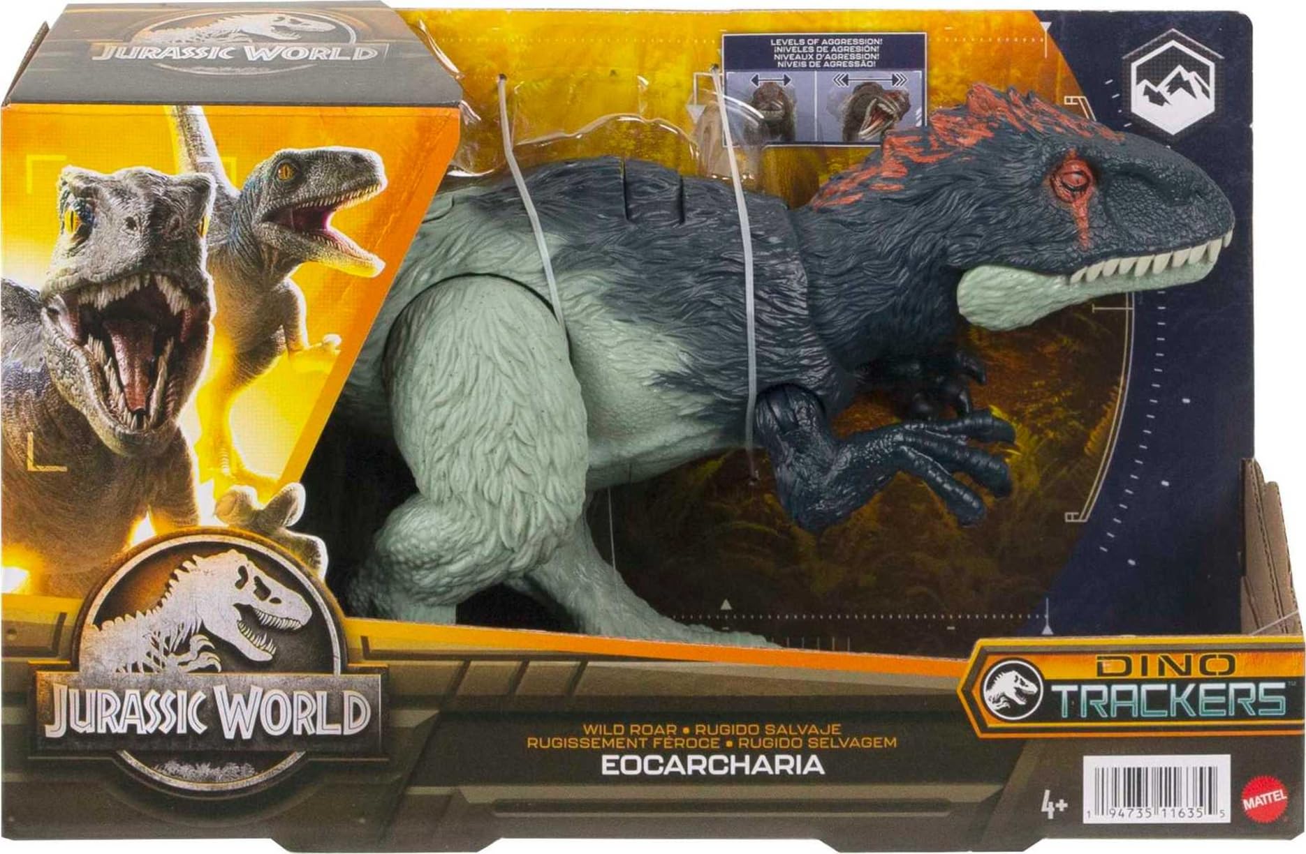 Foto 7 pulgar | Juguete De Dinosaurio Mattel Jurassic World Wild Roar Eocarcharia - Venta Internacional.