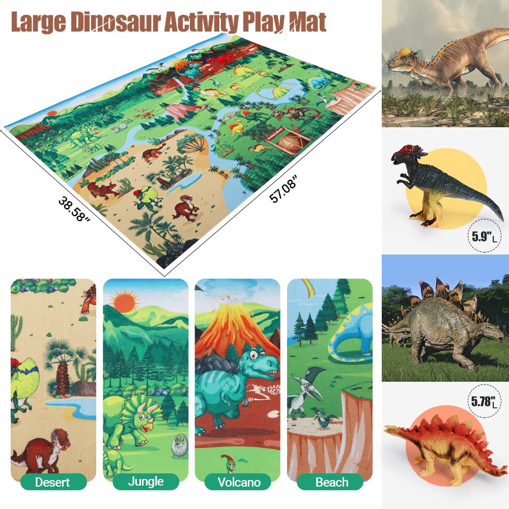 Foto 4 pulgar | Figuras De Juguete Con Forma De Dinosaurio Fruse Jurassic, 12 Unidades, Con Tapete De Juego - Venta Internacional.