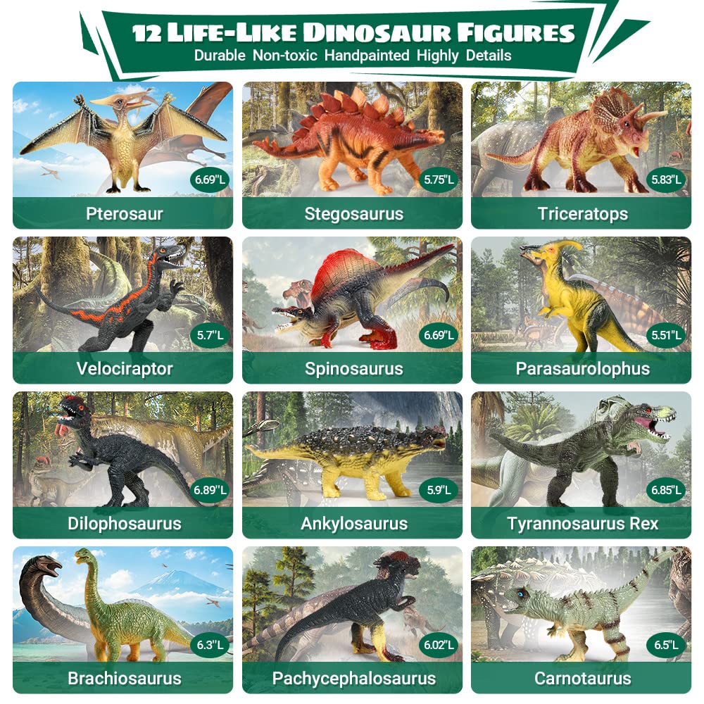 Foto 7 pulgar | 12 Figuras De Dinosaur Toys Fruse Con Libro Electrónico De Dinosaurios, De 3 A 5 Años - Venta Internacional.