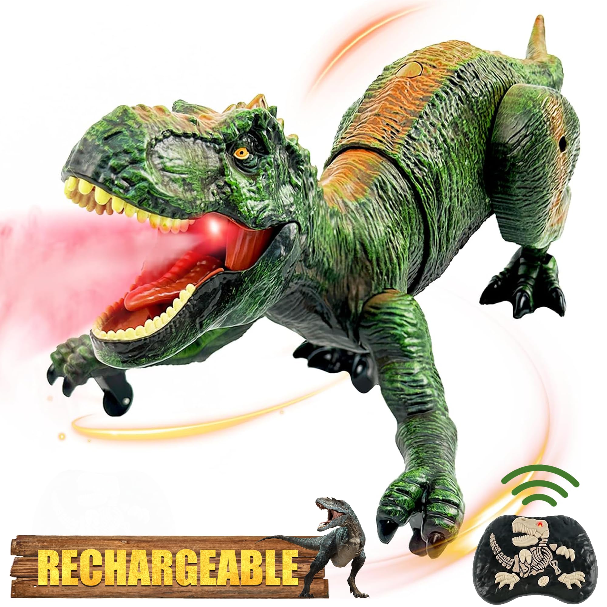 Foto 8 pulgar | Juguete De Dinosaurio Richgv Con Control Remoto Tyrannosaurus Rex De 3 A 7 Años - Venta Internacional.
