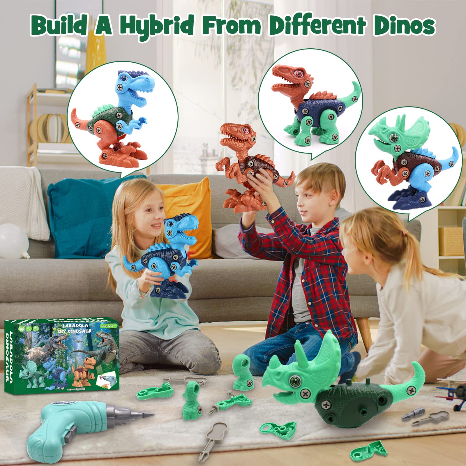 Foto 4 pulgar | Dinosaur Toys Laradola Para Niños De 3 A 8 Años Con Taladro Eléctrico - Venta Internacional.