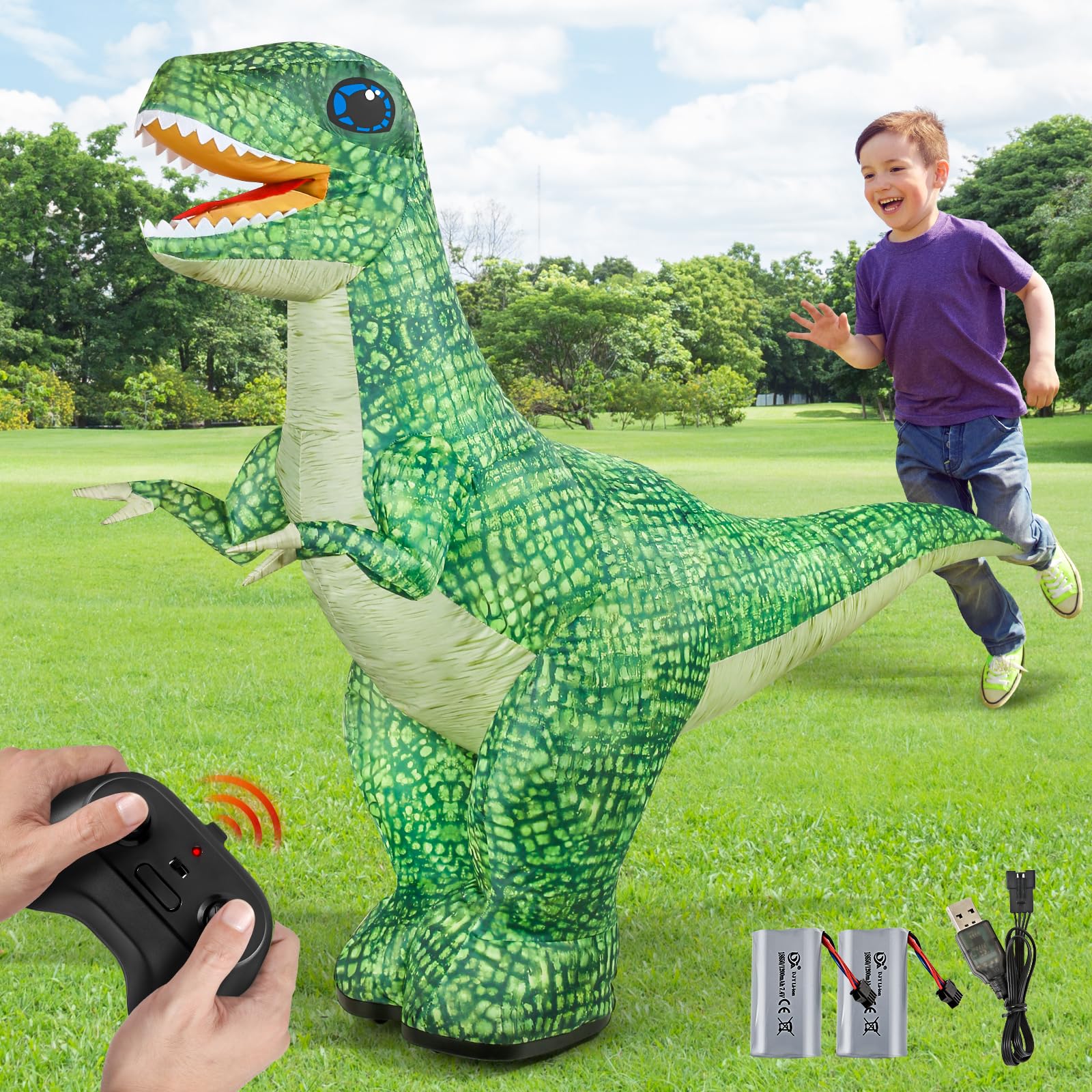 Foto 2 pulgar | Juguete Inflable De Dinosaurio Yerloa Con Control Remoto De 2,4 Ghz Para Niños - Venta Internacional.