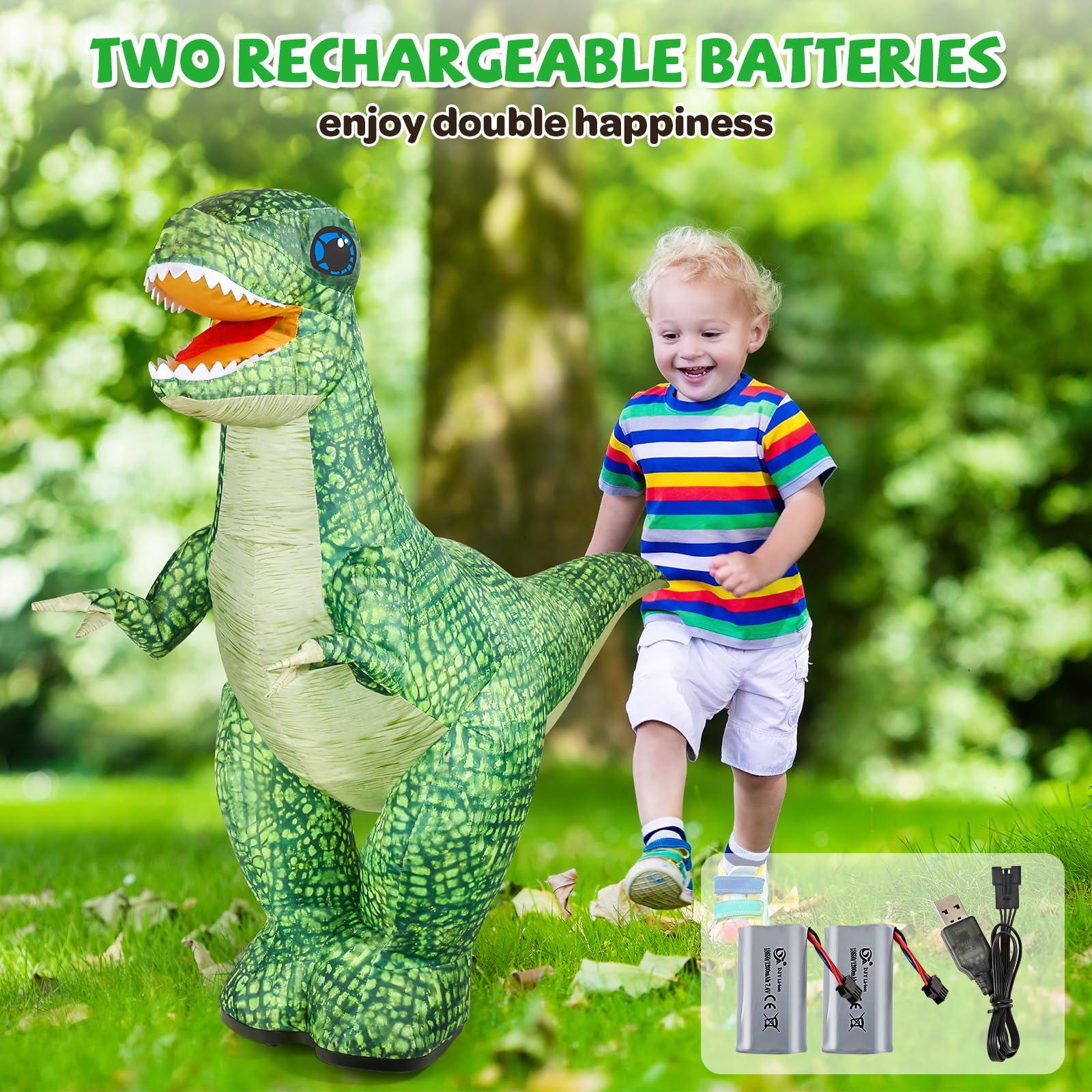 Foto 2 | Juguete Inflable De Dinosaurio Yerloa Con Control Remoto De 2,4 Ghz Para Niños - Venta Internacional.