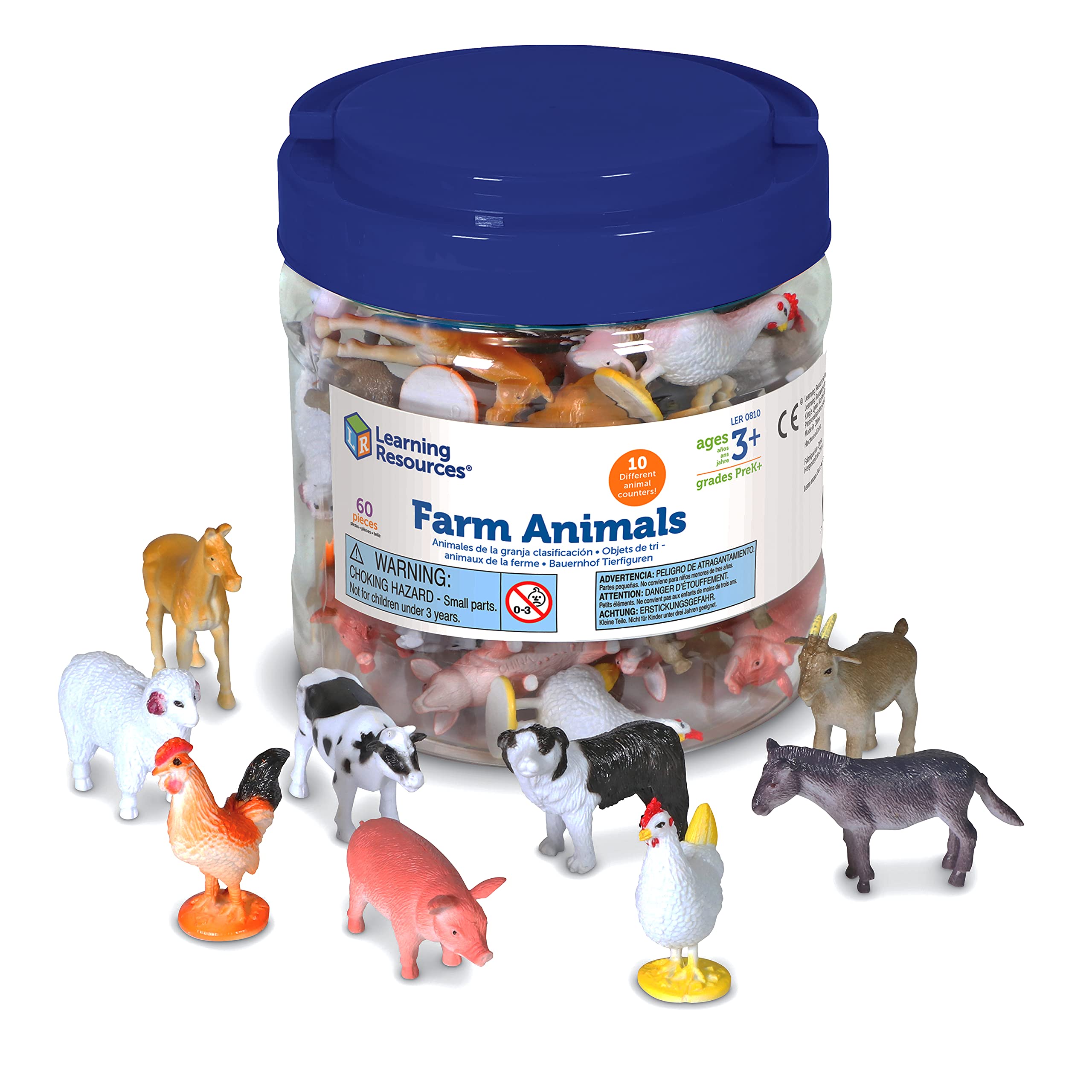 Foto 2 pulgar | Recursos De Aprendizaje De Farm Animal Counters, 60 Piezas, Más De 3 Años - Venta Internacional.