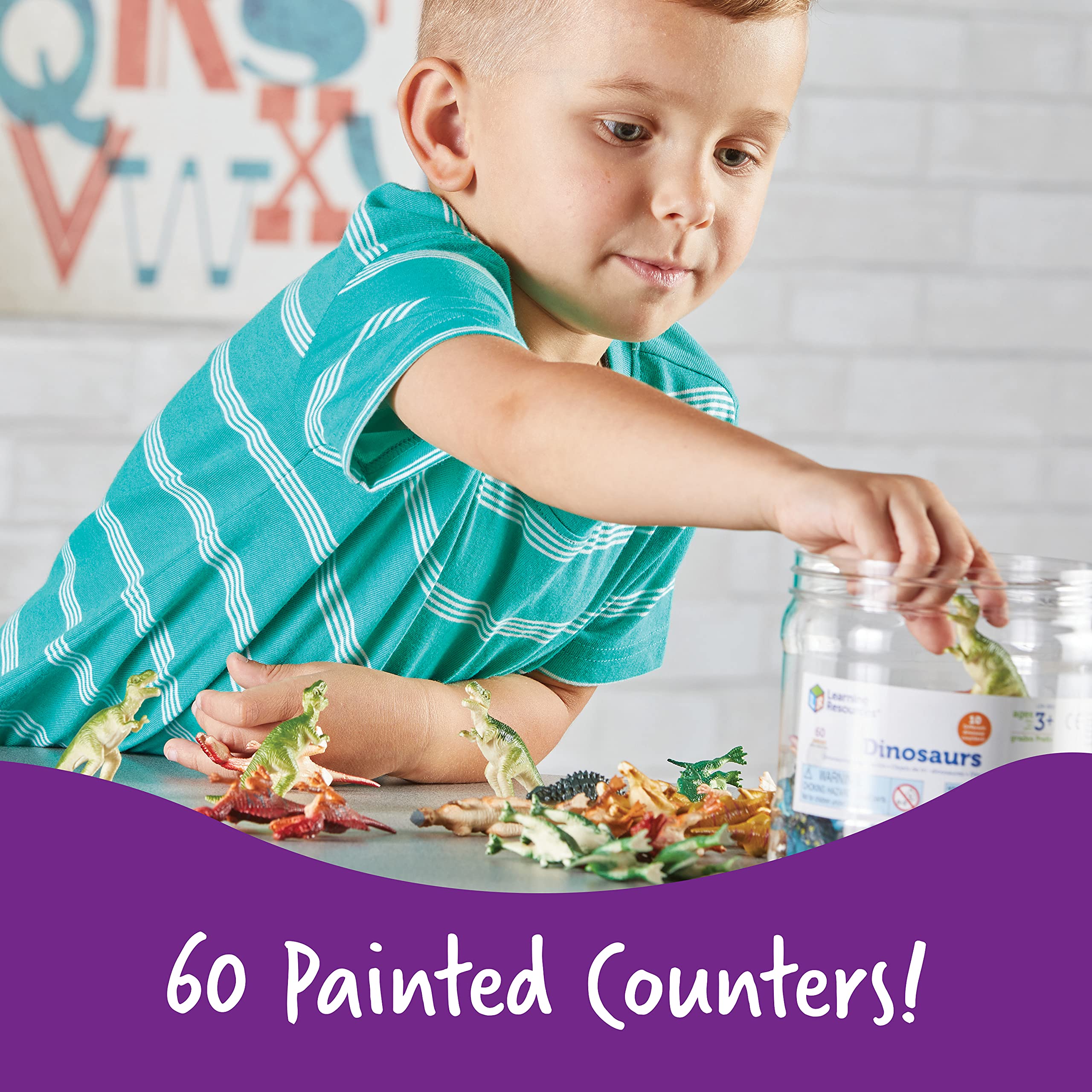 Foto 4 | Juego De 60 Recursos De Aprendizaje Dinosaur Counters Para Niños Mayores De 3 Años - Venta Internacional.