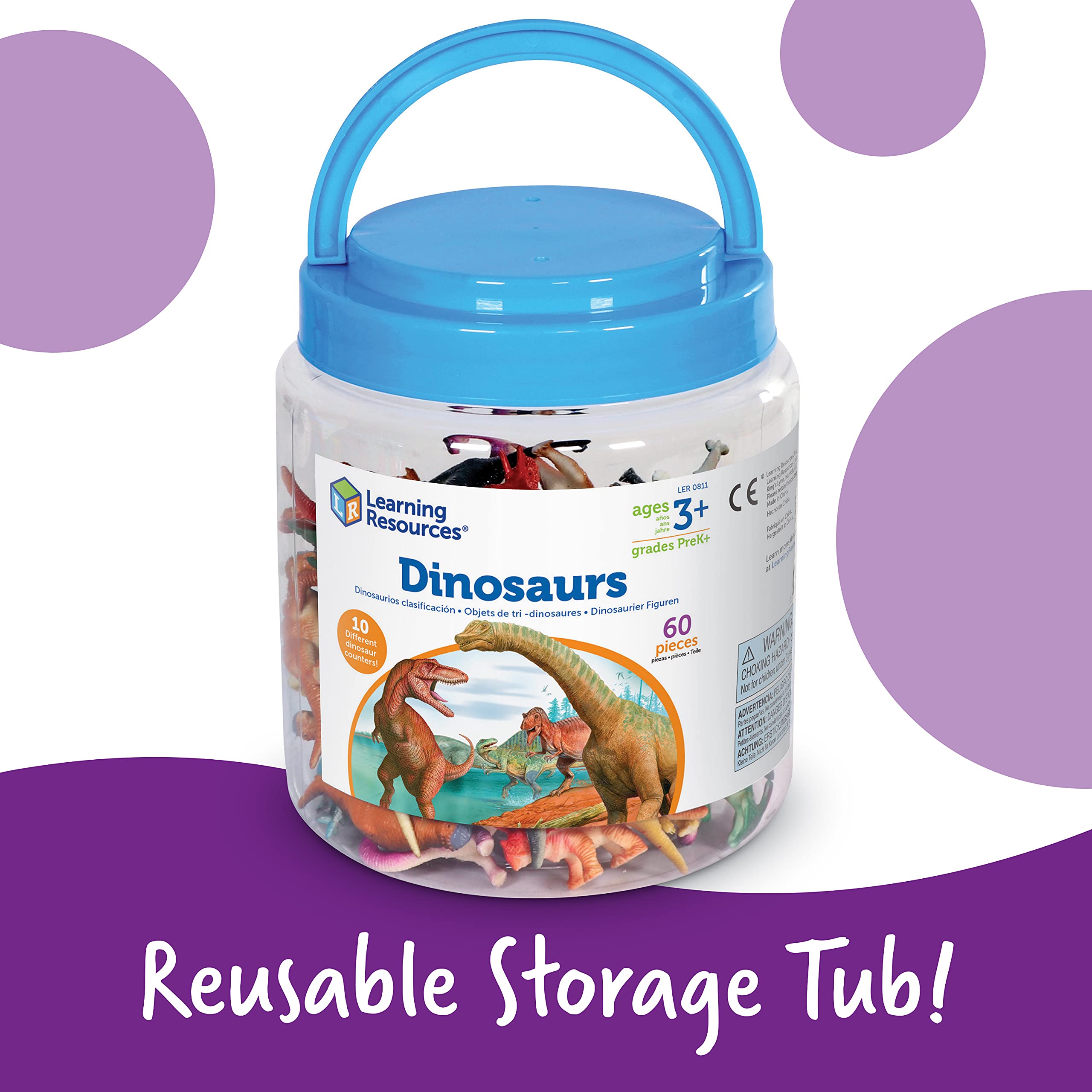 Foto 6 pulgar | Juego De 60 Recursos De Aprendizaje Dinosaur Counters Para Niños Mayores De 3 Años - Venta Internacional.