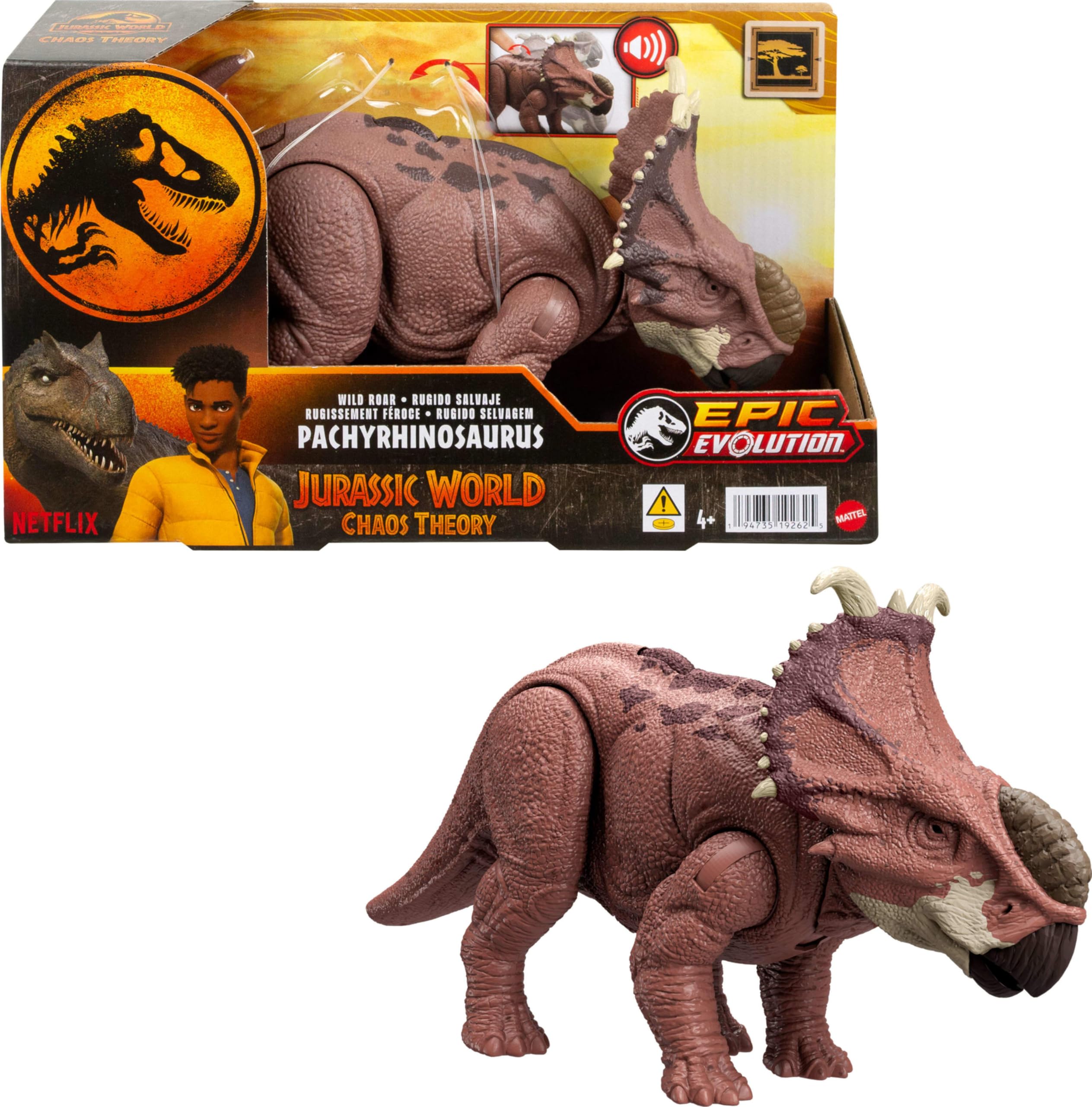 Foto 2 pulgar | Figura de Dinosaurio Jurassic World Wild Roar Pachyrhinosaurus - Venta Internacional