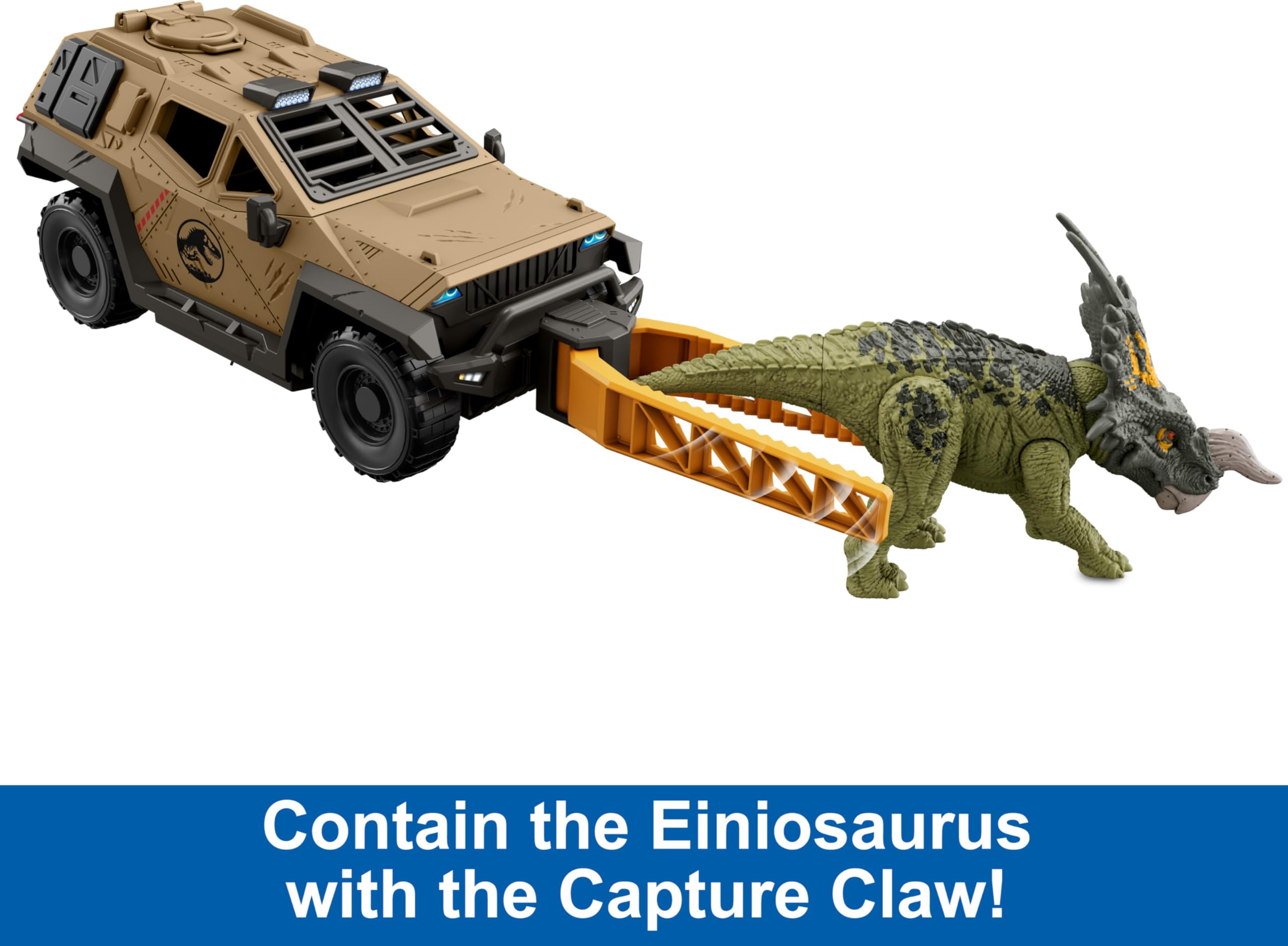 Foto 4 | Set De Juguetes Mattel Jurassic World Truck & Einiosaurus Dinosaur - Venta Internacional.