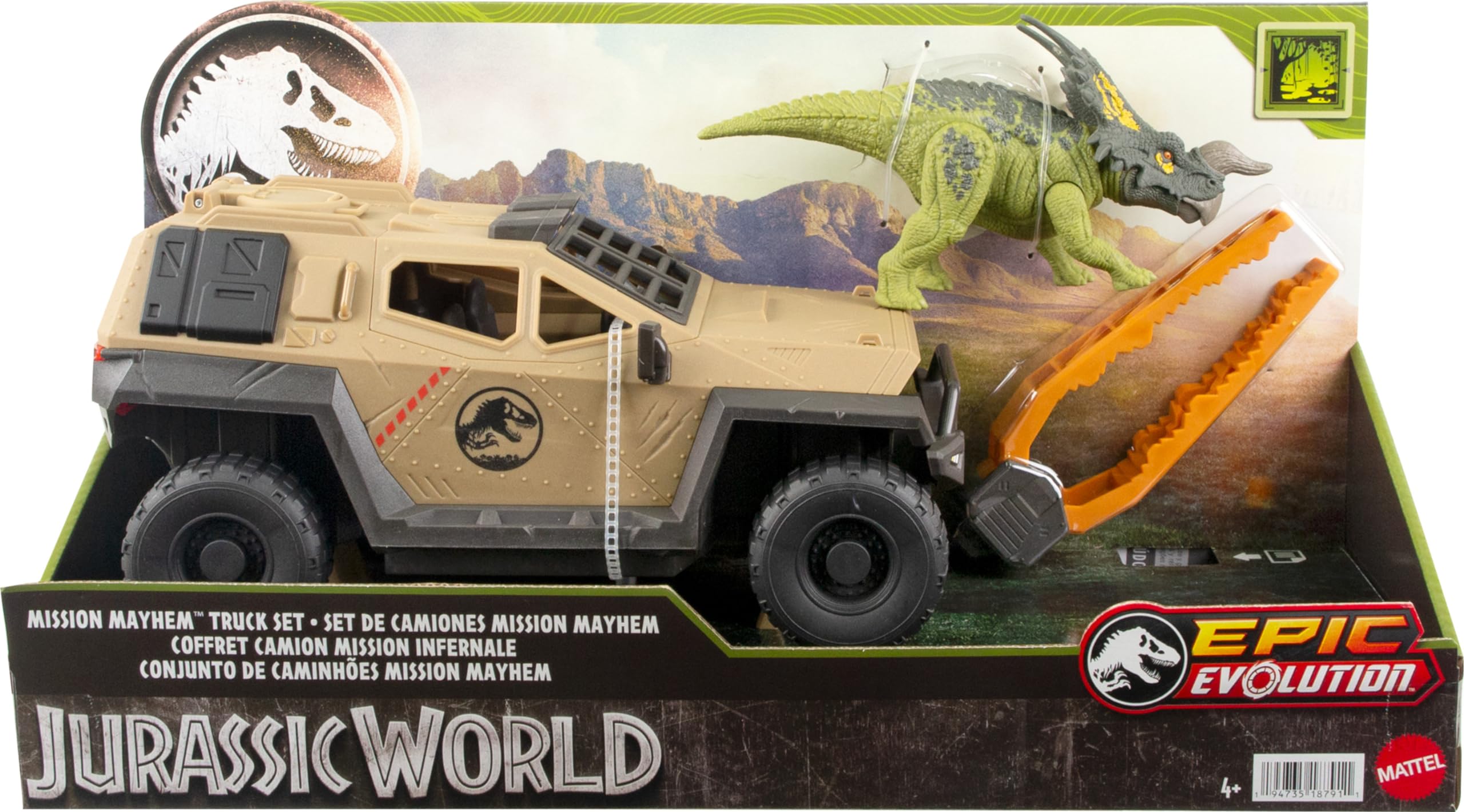 Foto 7 pulgar | Set De Juguetes Mattel Jurassic World Truck & Einiosaurus Dinosaur - Venta Internacional.