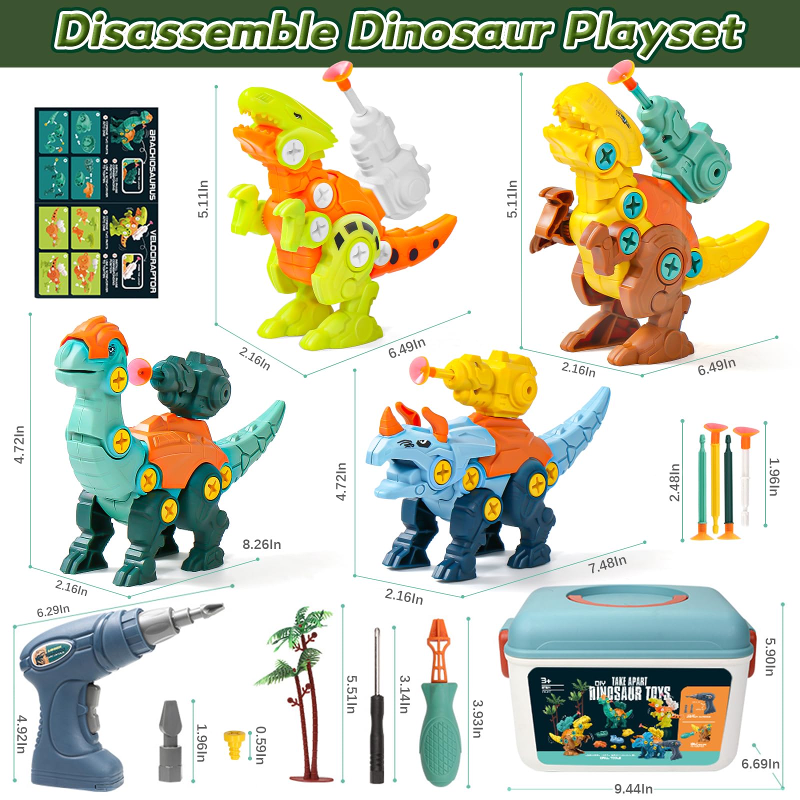 Foto 8 pulgar | Juguete Educativo Take Apart Dinosaur Fajiabao Para Niños De 3 A 6 Años - Venta Internacional.