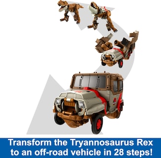 Foto 4 | T-rex 2 En 1 De Toy Mattel Jurassic World Fierce Changers - Venta Internacional.