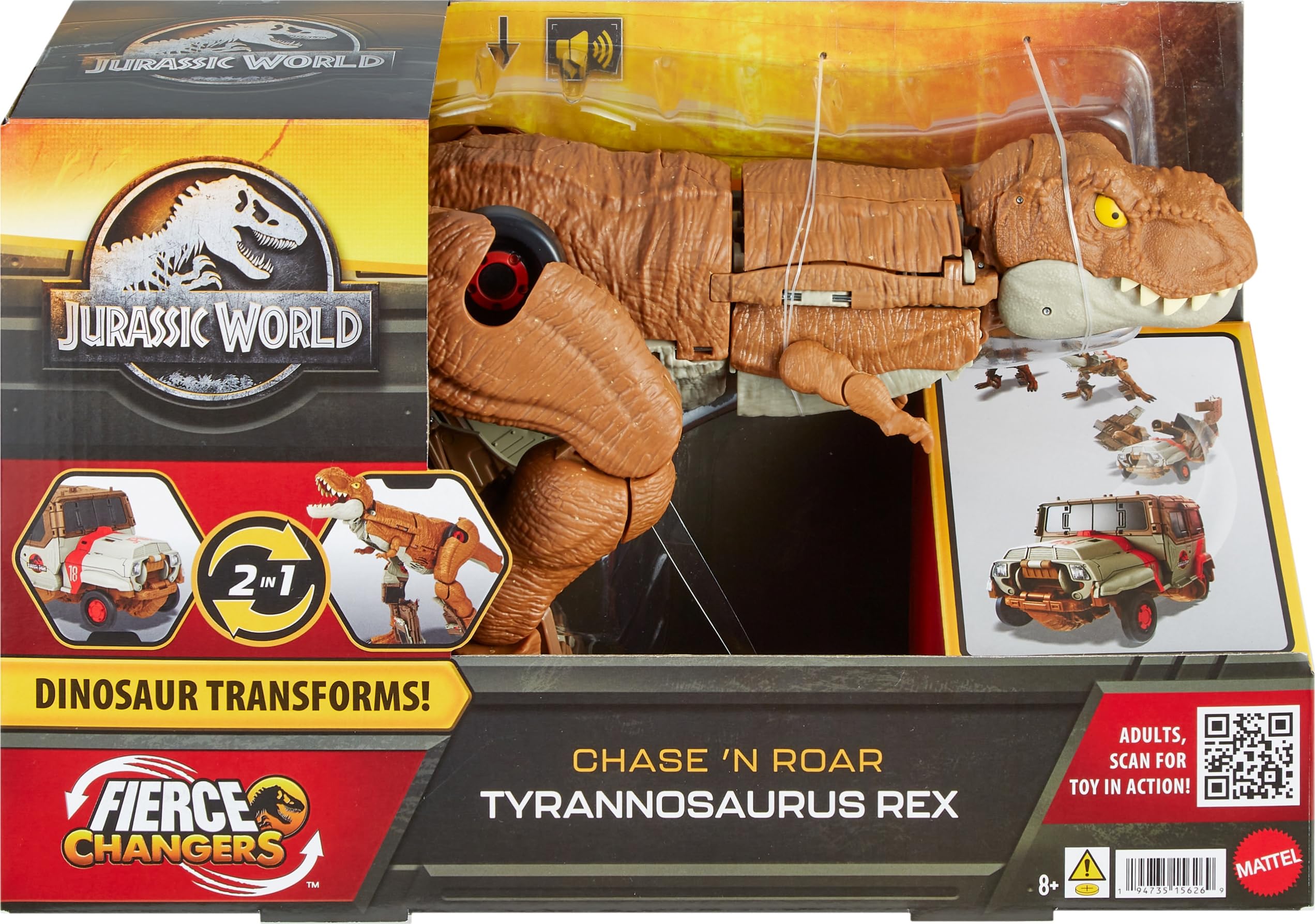 Foto 8 pulgar | T-rex 2 En 1 De Toy Mattel Jurassic World Fierce Changers - Venta Internacional.
