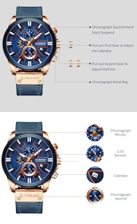 Foto 6 | Reloj Curren Technos 8346 Para Hombre Con Esfera Azul Y Carcasa De 49 Mm - Venta Internacional.