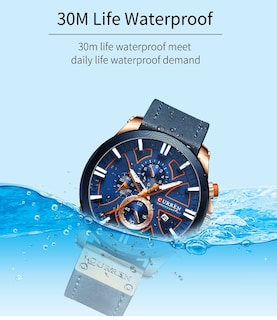 Foto 7 | Reloj Curren Technos 8346 Para Hombre Con Esfera Azul Y Carcasa De 49 Mm - Venta Internacional.