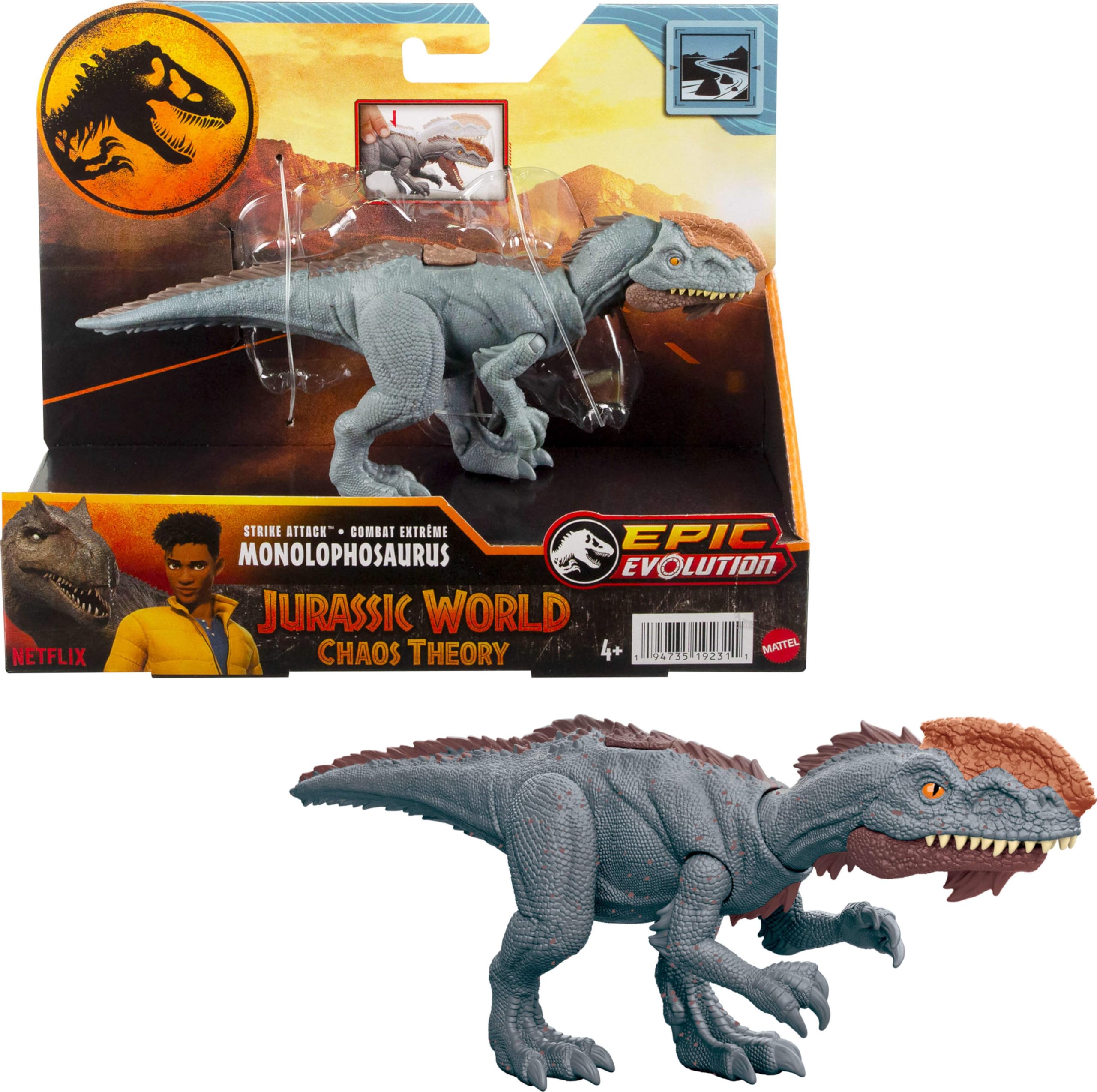 Foto 2 pulgar | Monolofosaurio De Toy Mattel Jurassic World Strike Attack - Venta Internacional.