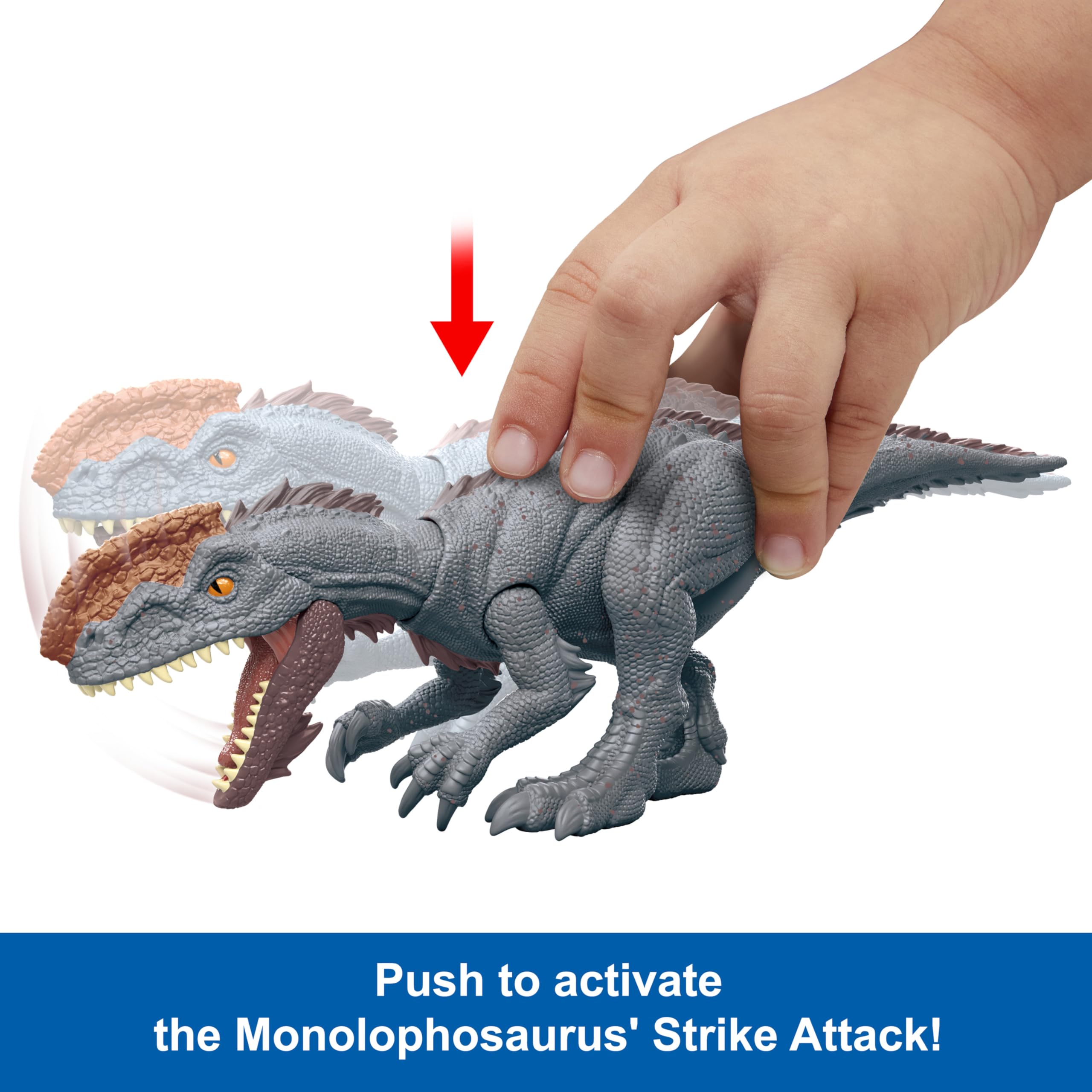 Foto 3 pulgar | Monolofosaurio De Toy Mattel Jurassic World Strike Attack - Venta Internacional.