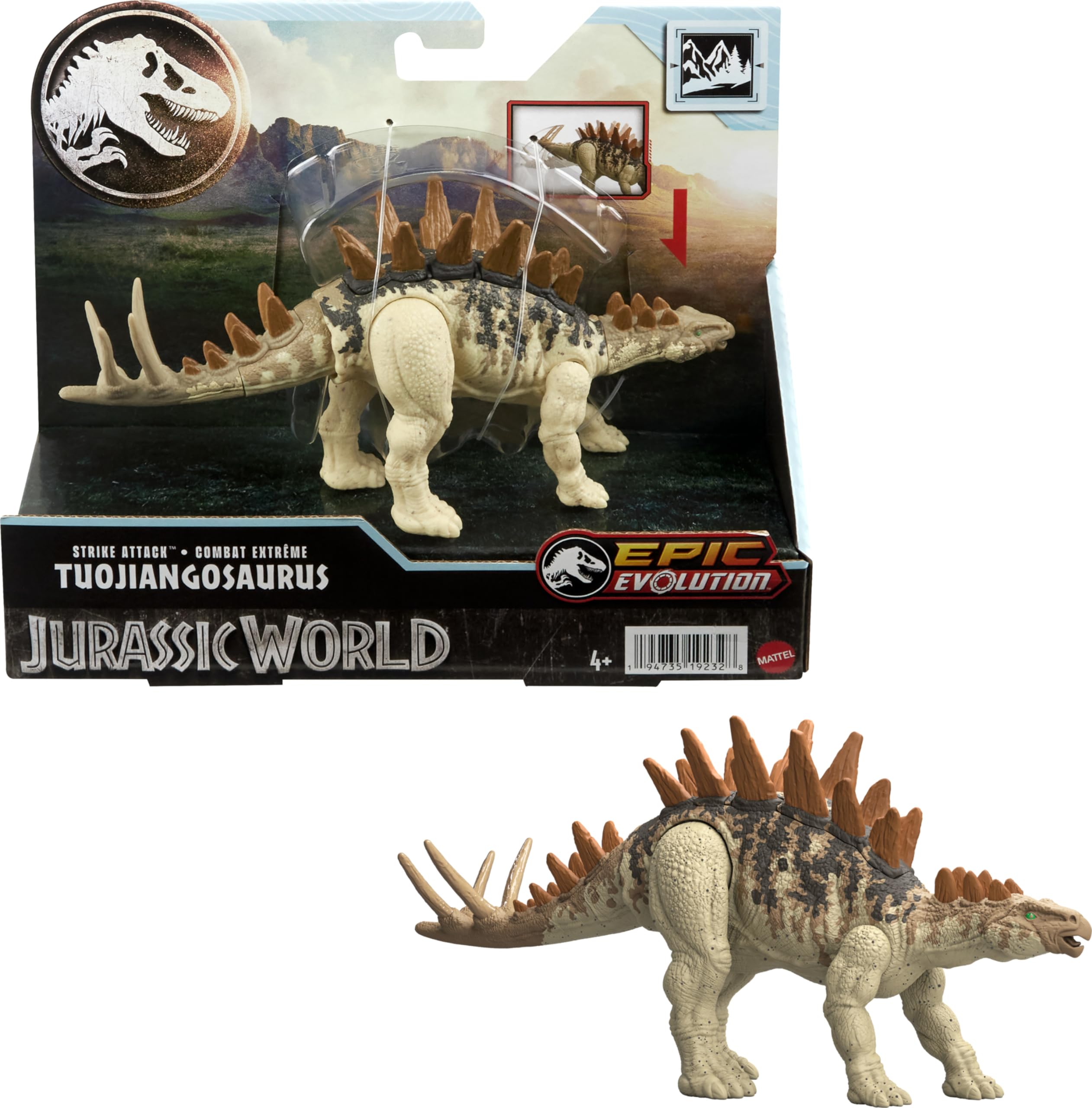 Foto 2 pulgar | Dinosaurio De Juguete Mattel Jurassic World Strike Attack Tuojiangosaurus - Venta Internacional.