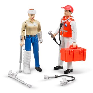 Foto 2 | Set De Figuras Bruder Bworld Ambulance Toy Con Mujer Y Paramédico - Venta Internacional.