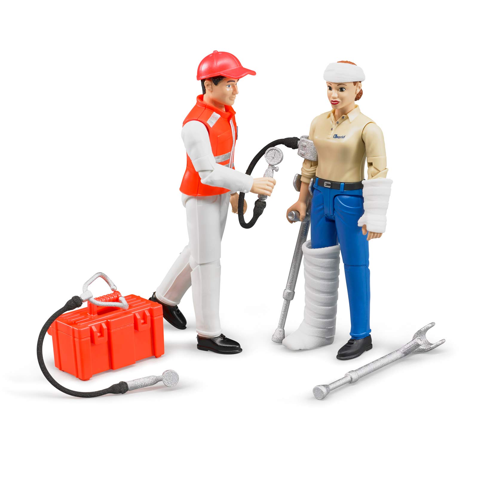 Foto 4 pulgar | Set De Figuras Bruder Bworld Ambulance Toy Con Mujer Y Paramédico - Venta Internacional.