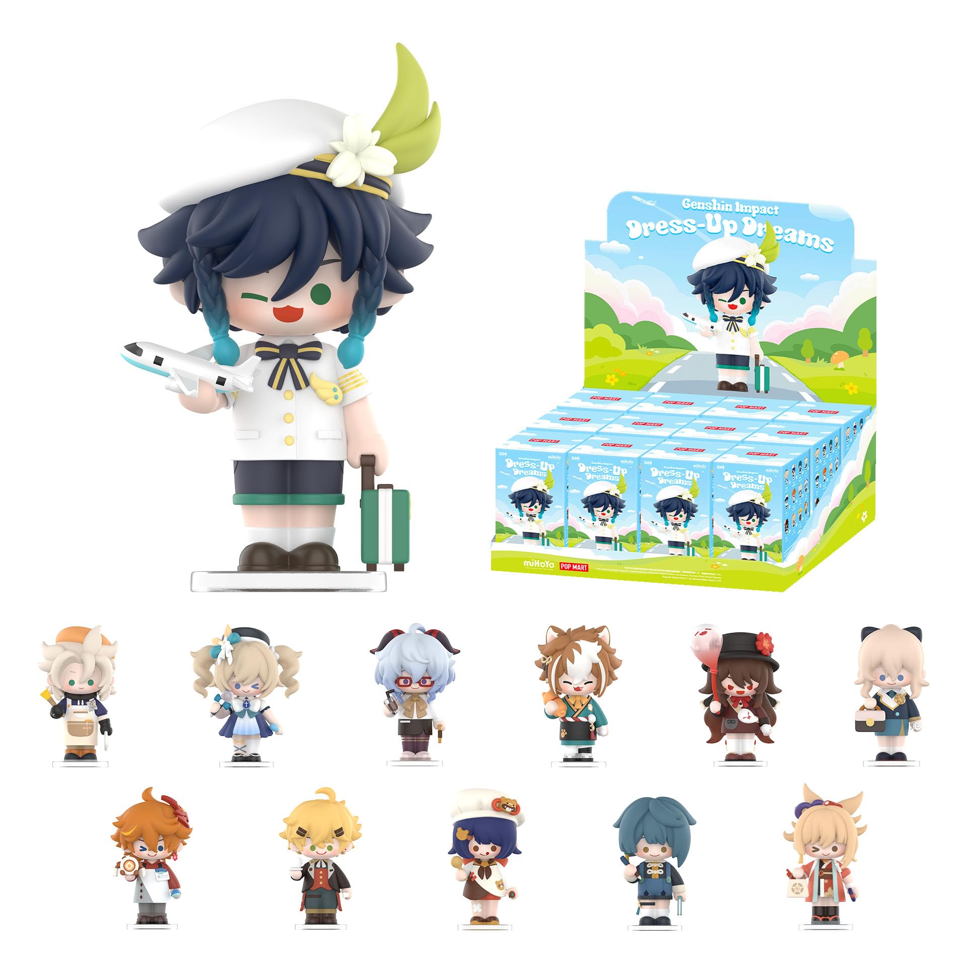 Foto 2 pulgar | Figuras Pop Mart Genshin Impact Dress-Up Dreams Chibi Series 12 Figuras - Venta Internacional