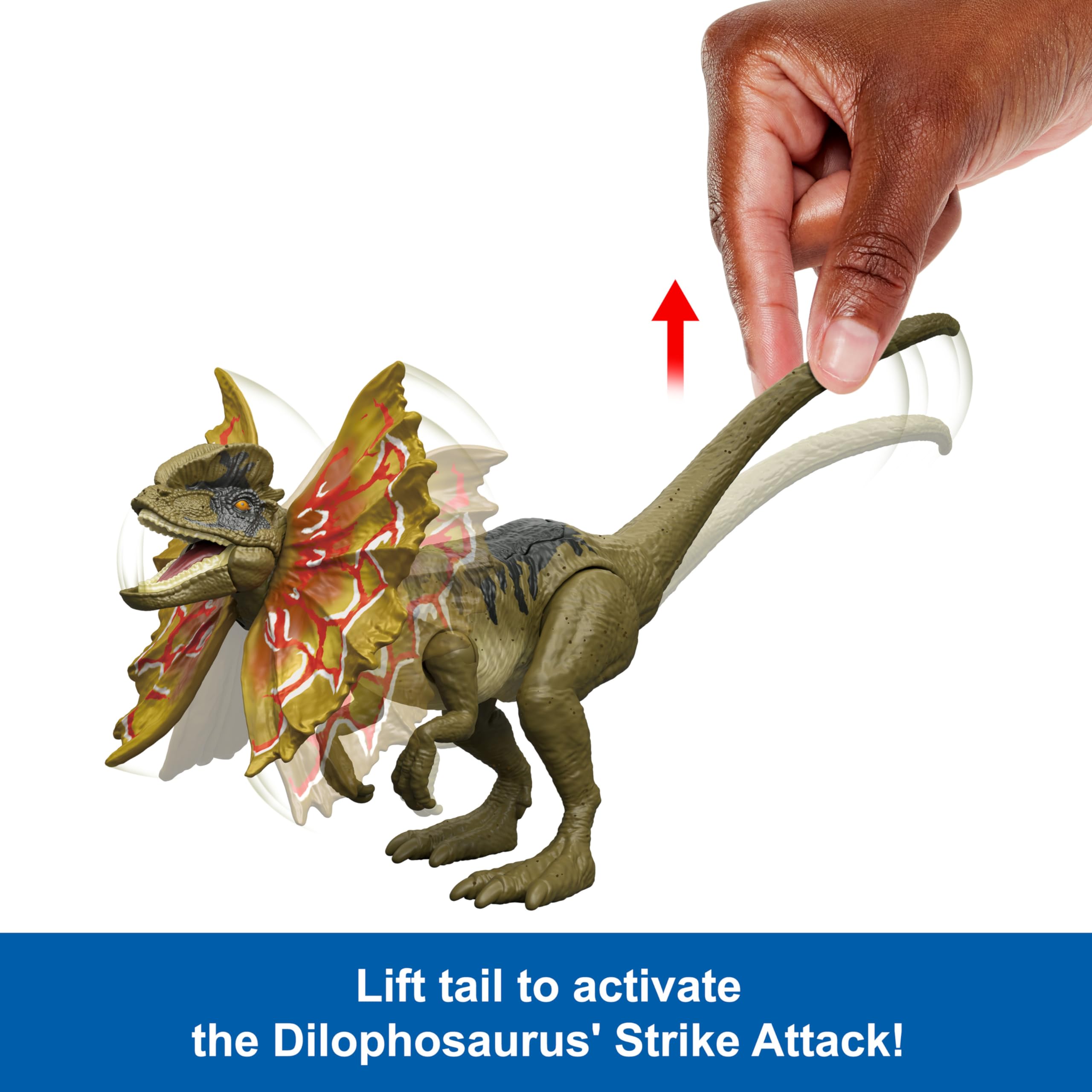Foto 3 pulgar | Dinosaurio De Juguete Mattel Jurassic World Strike Attack Dilophosaurus - Venta Internacional.