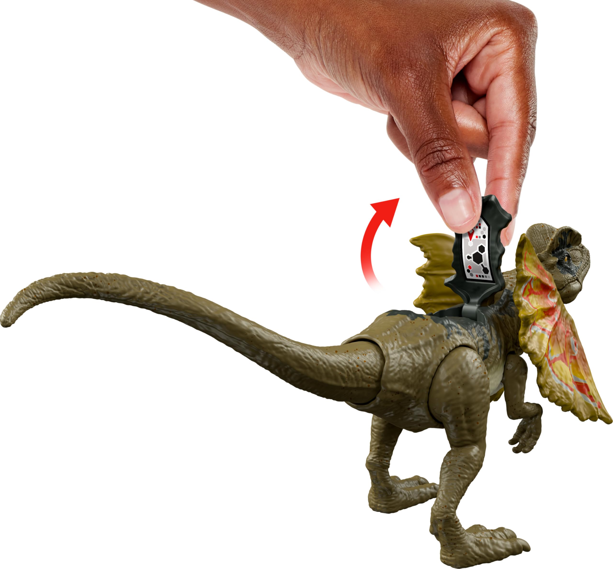 Foto 5 pulgar | Dinosaurio De Juguete Mattel Jurassic World Strike Attack Dilophosaurus - Venta Internacional.