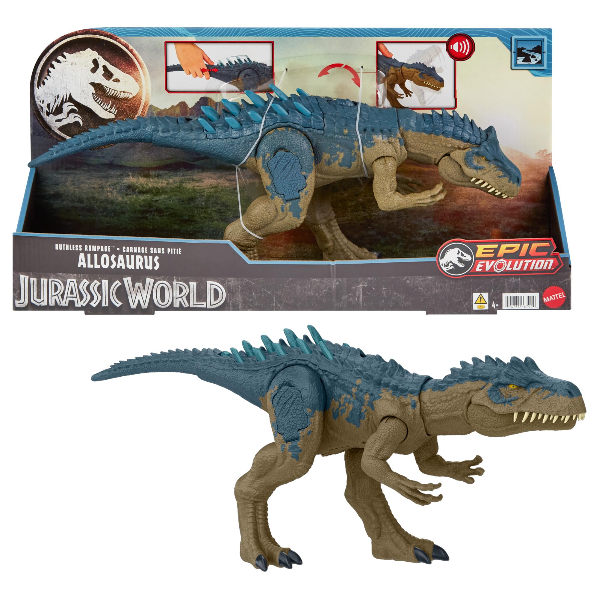 Foto 2 pulgar | Dinosaurio De Juguete Mattel Jurassic World Allosaurus Con Sonidos - Venta Internacional.