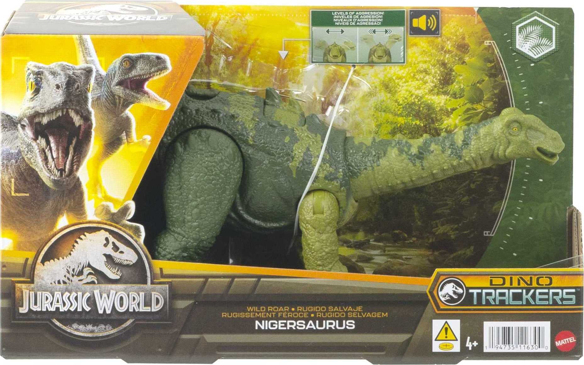 Foto 7 pulgar | Dinosaurio De Juguete Mattel Jurassic World Wild Roar Nigersaurus - Venta Internacional.