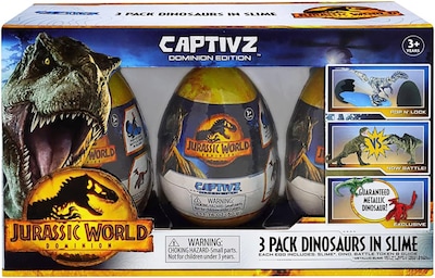 Foto 1 | Jurassic World Captivz Dominion Dinosaurios en Slime 3 Pack