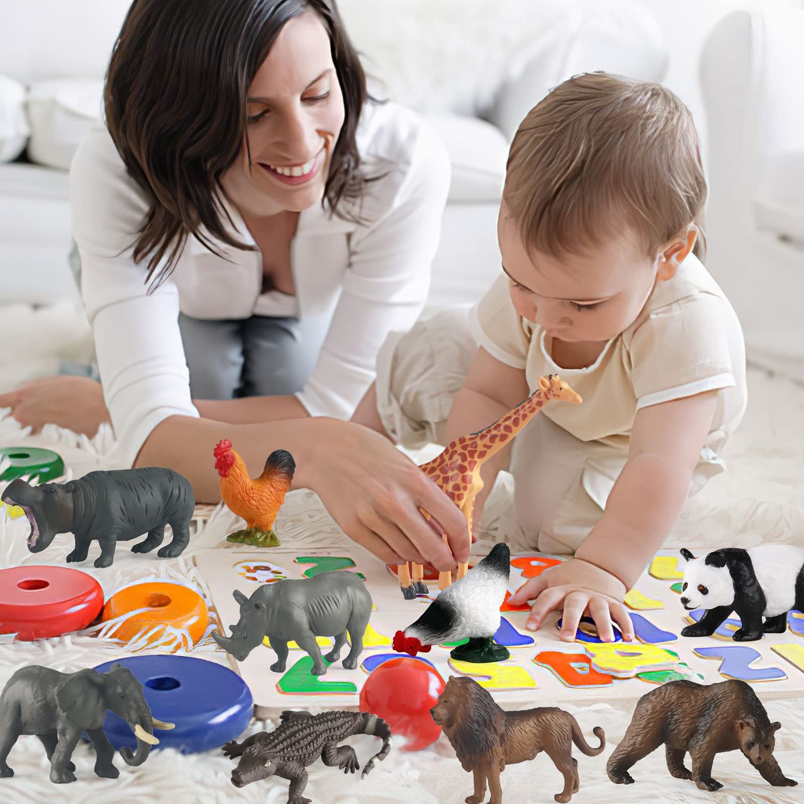 Foto 5 pulgar | Juego De Juguetes Para Animales Rcomg, 24 Unidades, Granja Y Bosque Para Niños Pequeños - Venta Internacional.