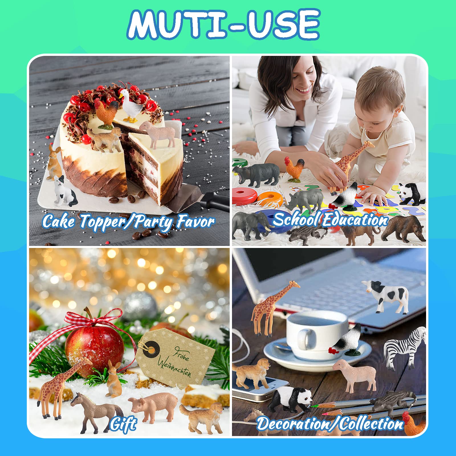 Foto 7 pulgar | Juego De Juguetes Para Animales Rcomg, 24 Unidades, Granja Y Bosque Para Niños Pequeños - Venta Internacional.