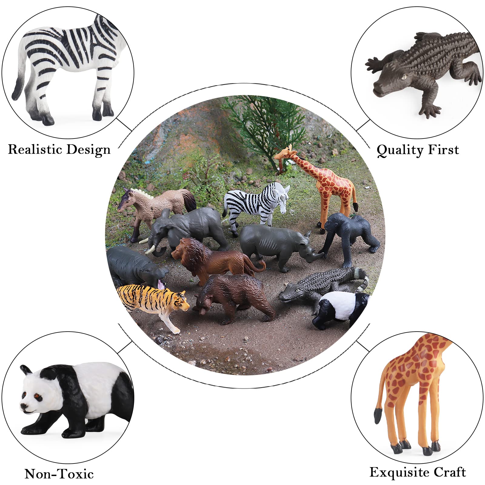 Foto 8 pulgar | Juego De Juguetes Para Animales Rcomg, 24 Unidades, Granja Y Bosque Para Niños Pequeños - Venta Internacional.