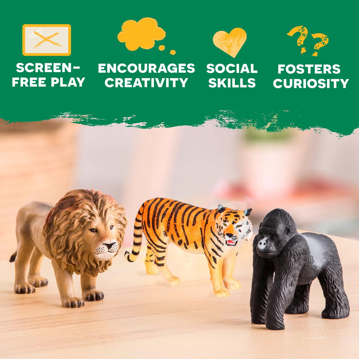 Foto 5 pulgar | Figuras de Animales Terra De Battat Lion Tiger Gorilla - Venta Internacional
