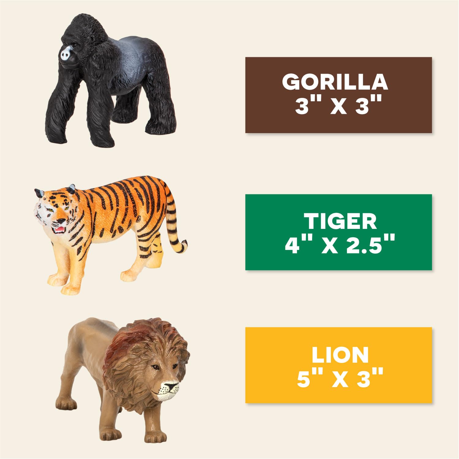 Foto 8 pulgar | Figuras de Animales Terra De Battat Lion Tiger Gorilla - Venta Internacional