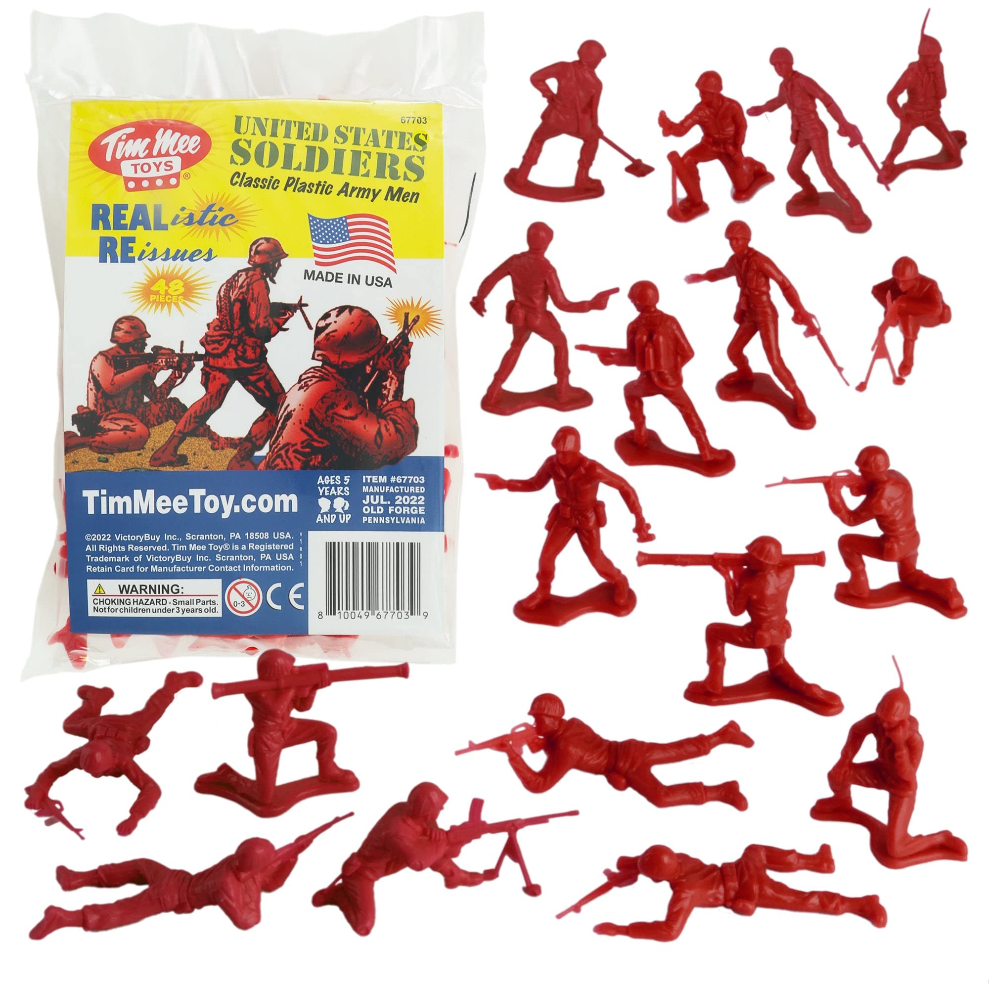 Foto 1 | Toy Soldiers Timmee Plastic Army Men, Rojo, 48 Piezas, Fabricado En Ee. Uu. - Venta Internacional.