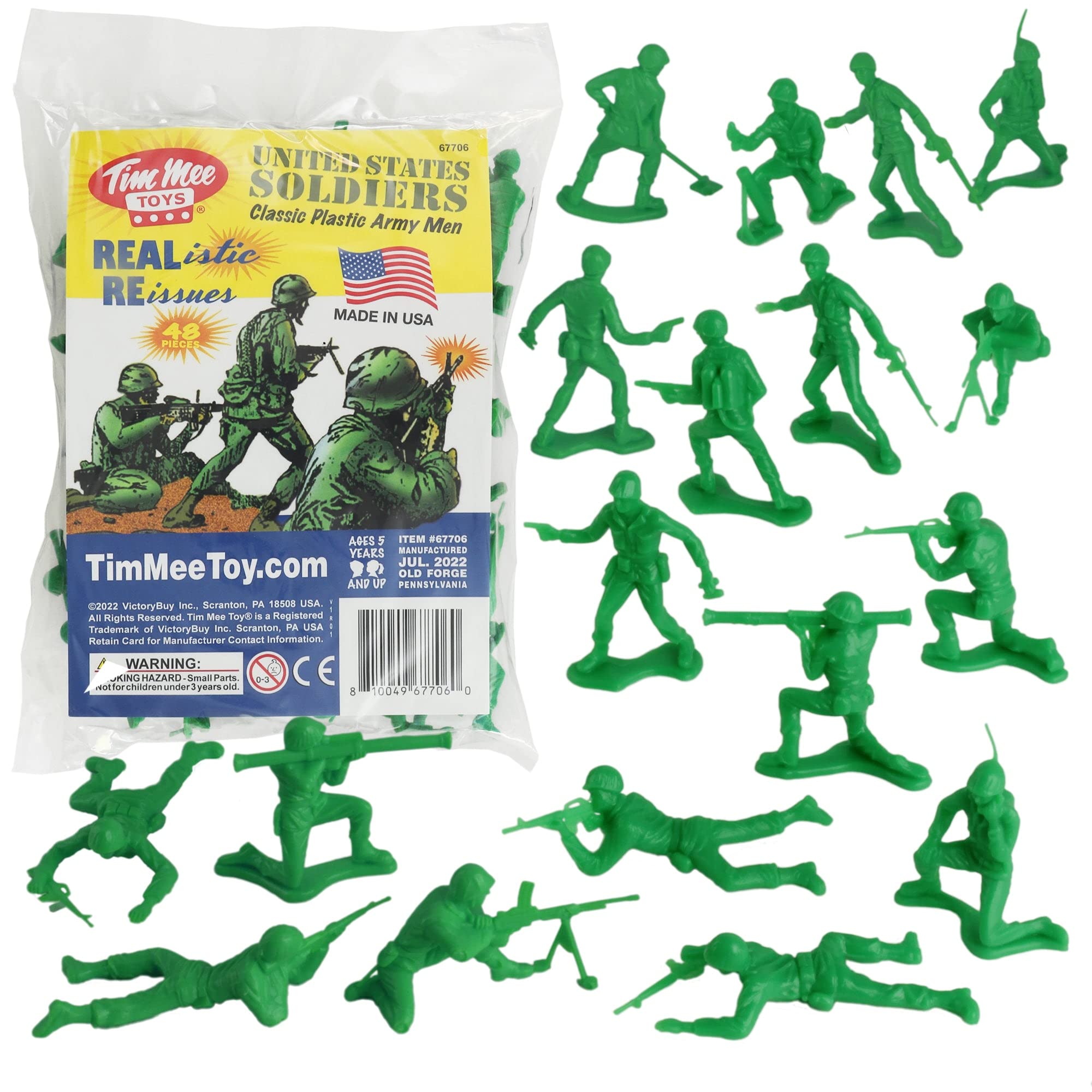 Foto 2 pulgar | Toy Soldiers Timmee Plastic Army Men Green 48 Piezas Fabricado En Ee. Uu. - Venta Internacional.