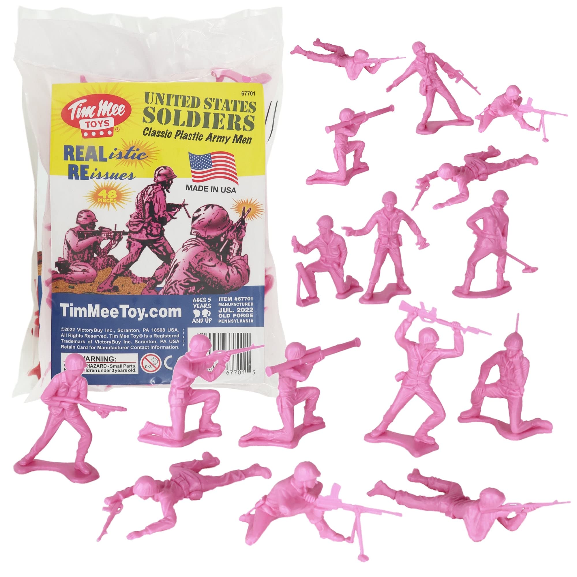 Foto 2 pulgar | Toy Soldiers Timmee Plastic Army Men, Rosa, 48 Piezas, Fabricado En Ee. Uu. - Venta Internacional.