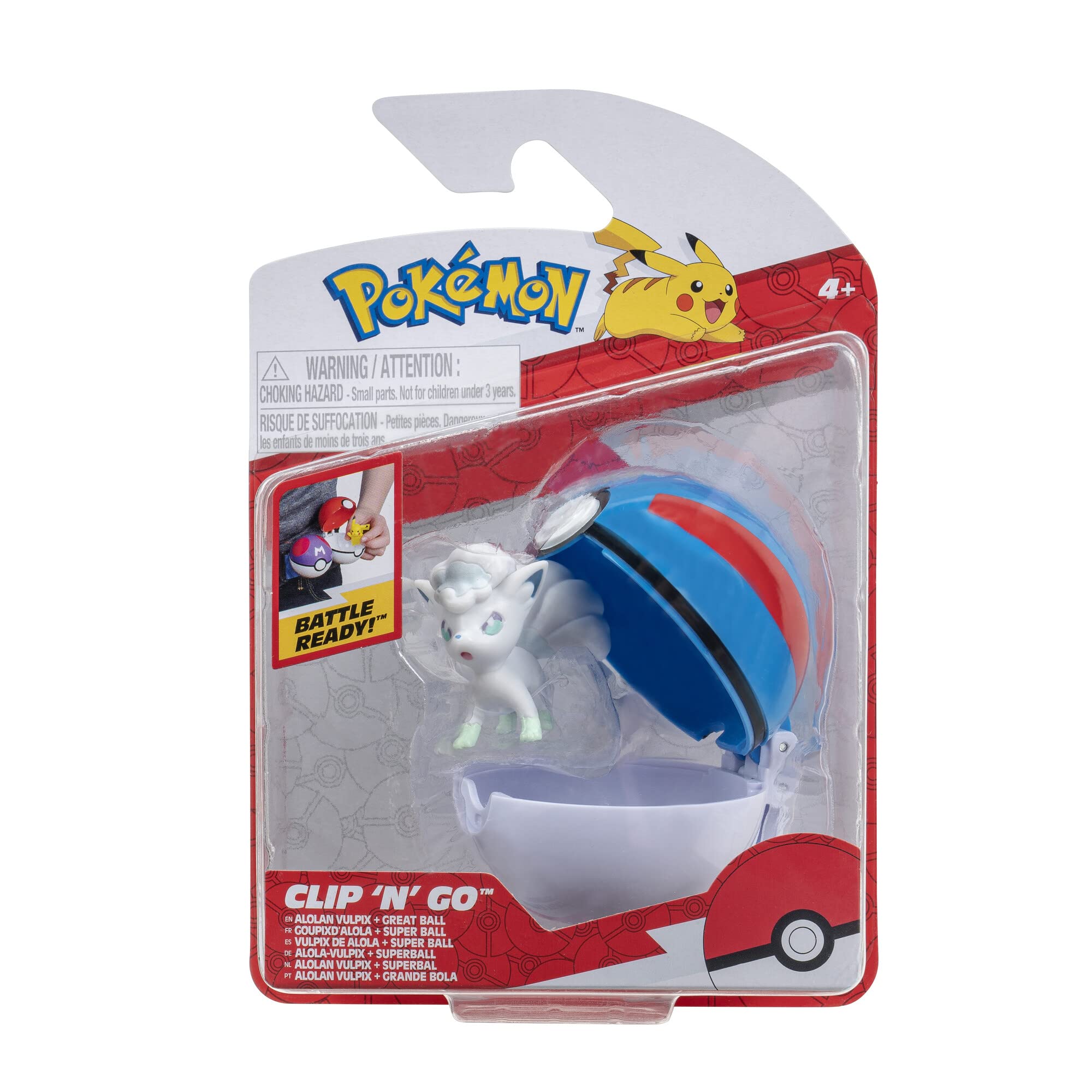 Foto 2 pulgar | Poké Balls Clip 'n'go de Pokémon de Juguete Alola Vulpix y Super Ball - Venta Internacional