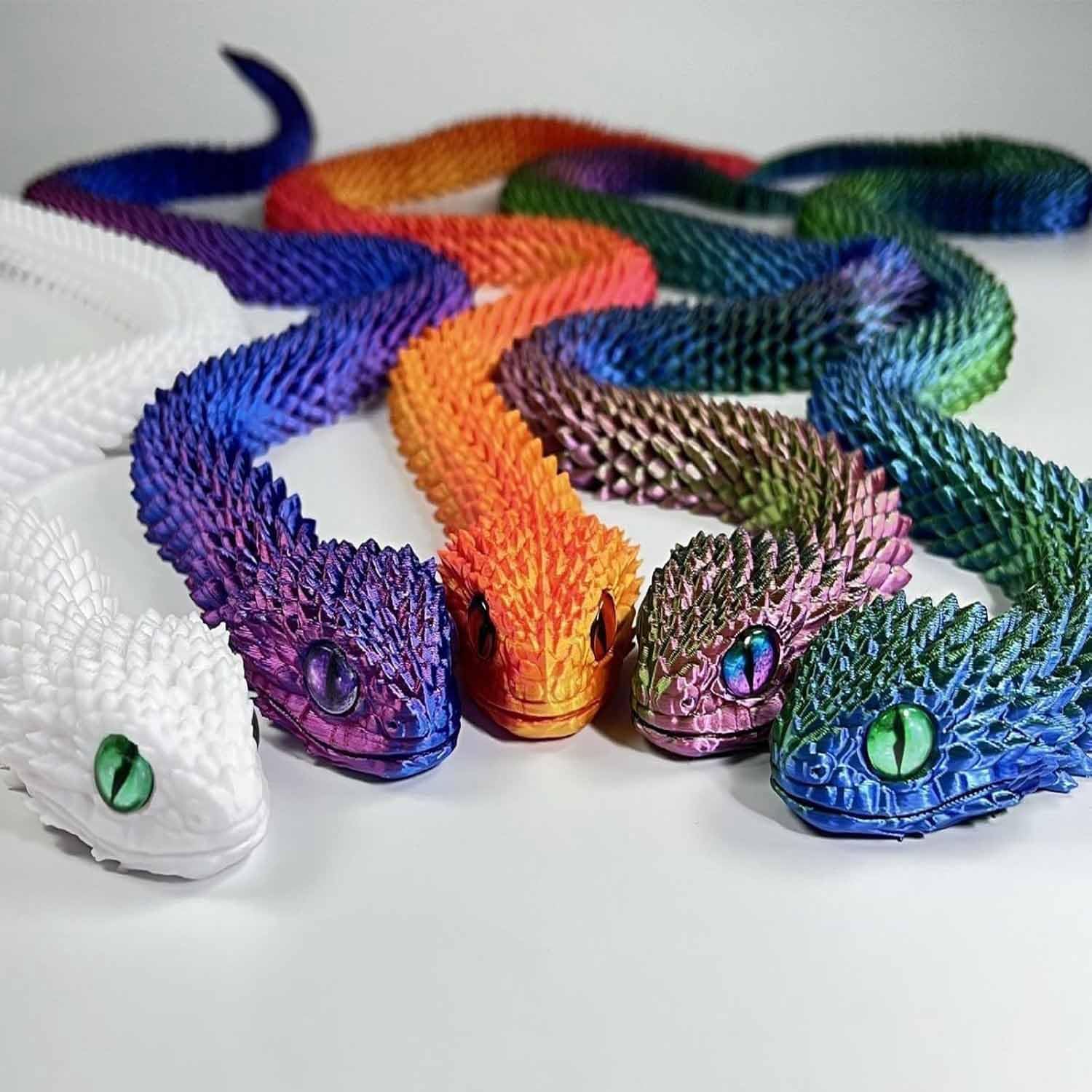 Foto 2 | Juguete Impreso En 3d Con Forma De Serpiente Articulada, Junta Flexible, De Resina, 60 Cm - Venta Internacional.