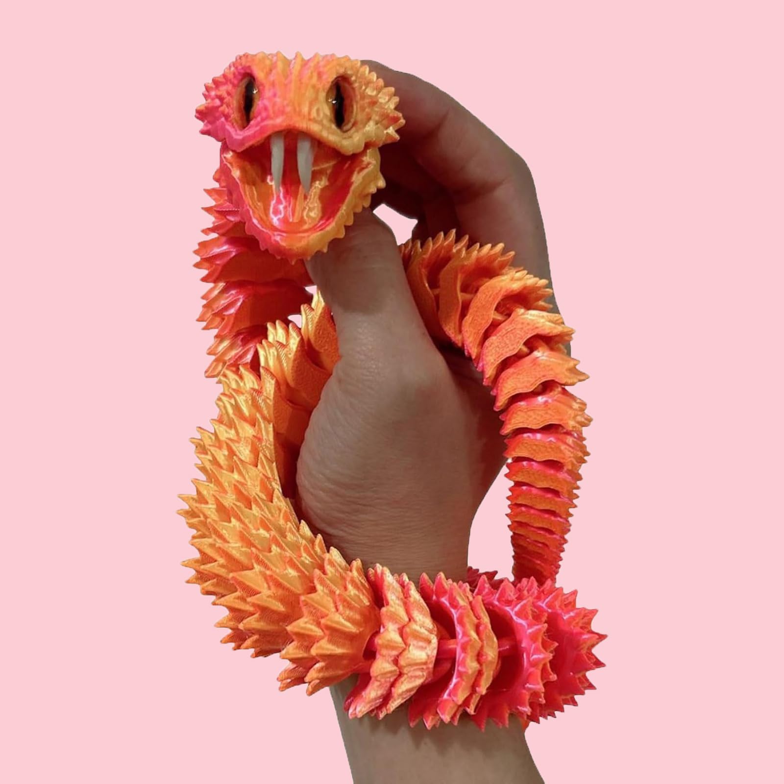 Foto 5 | Serpiente De Juguete Impresa En 3d Articulada Con Boca Que Se Puede Abrir, 60 Cm - Venta Internacional.