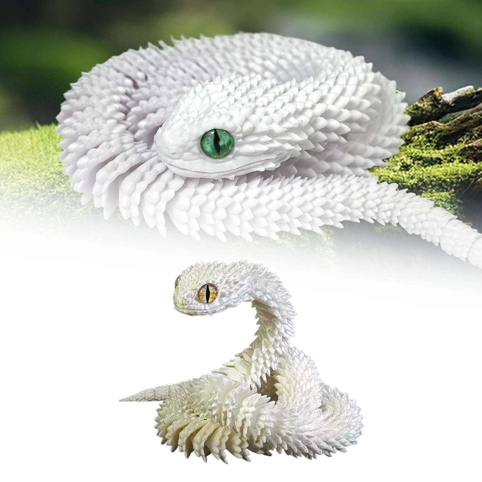 Foto 7 pulgar | Mascota Blanca, Flexible Y Articulada, Impresa En 3d, De Toy Fidget Snake - Venta Internacional.