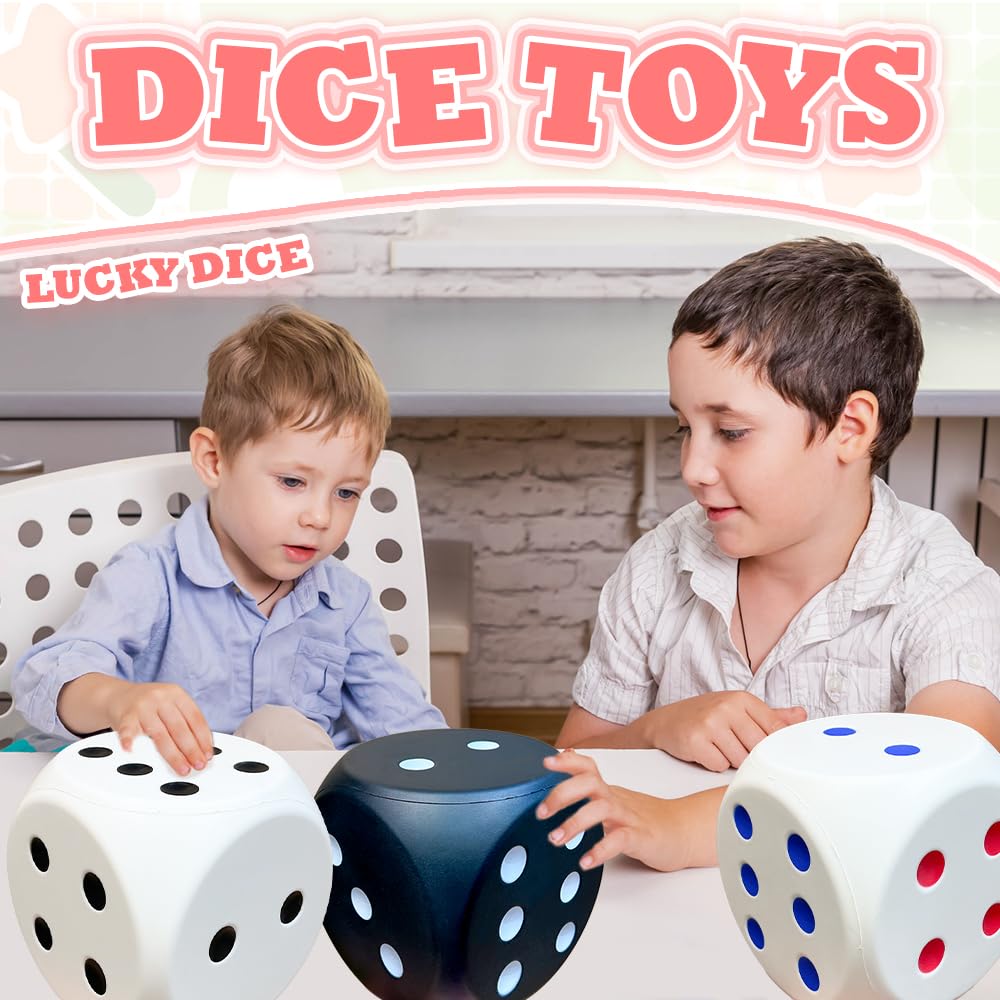 Foto 4 | Juego De Dados Gigantes De 15 Cm, Divertido, Relleno De Espuma, Para Noches De Juegos, Color Rojo - Venta Internacional.