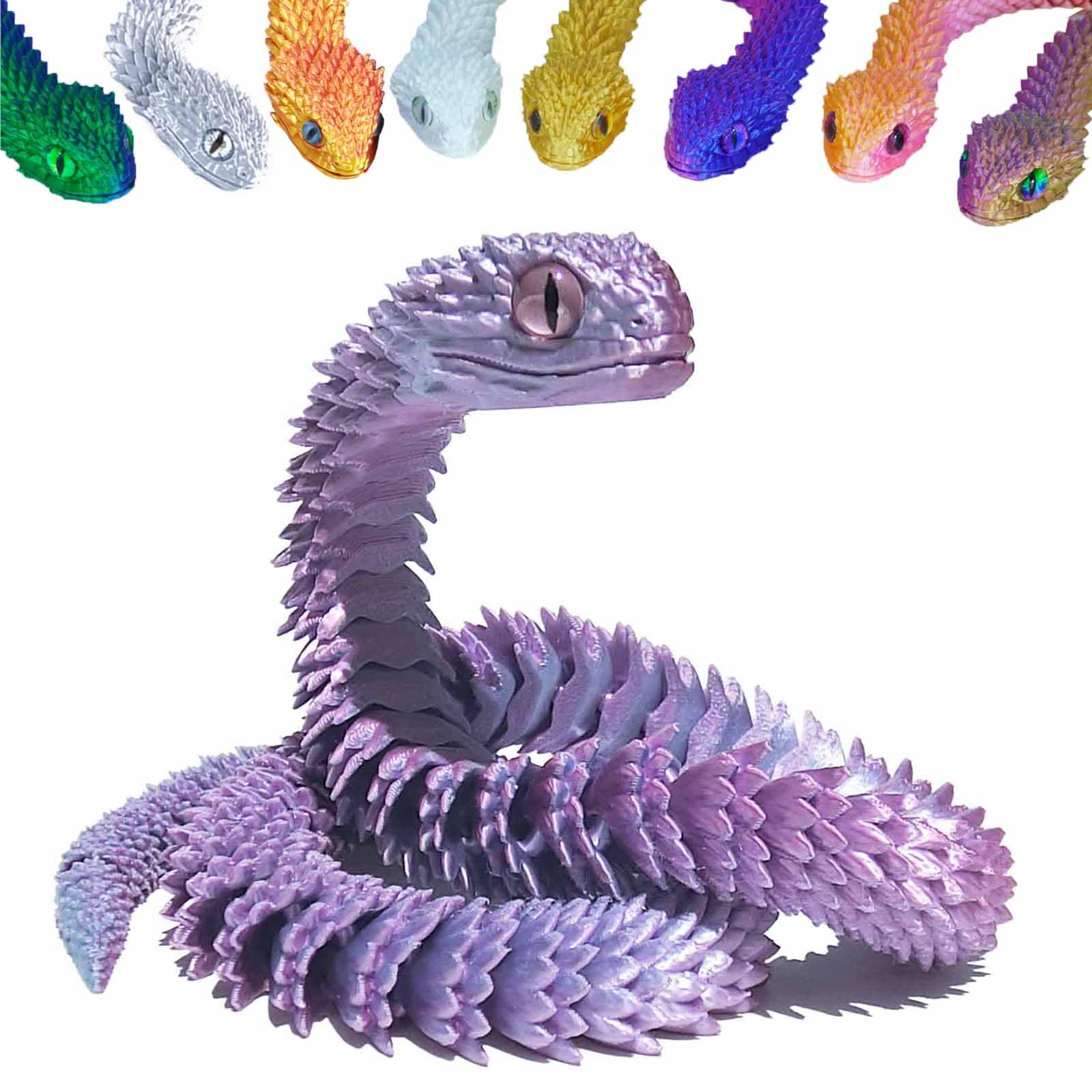 Juguete Impreso En 3d Con Forma De Serpiente Articulada Y Flexible, De Resina, Color - Venta Internacional.