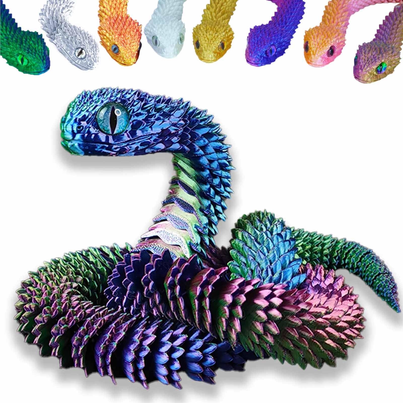 Foto 2 pulgar | Juguete Impreso En 3d Con Forma De Serpiente Articulada Y Flexible, 60 Cm, Resina - Venta Internacional.