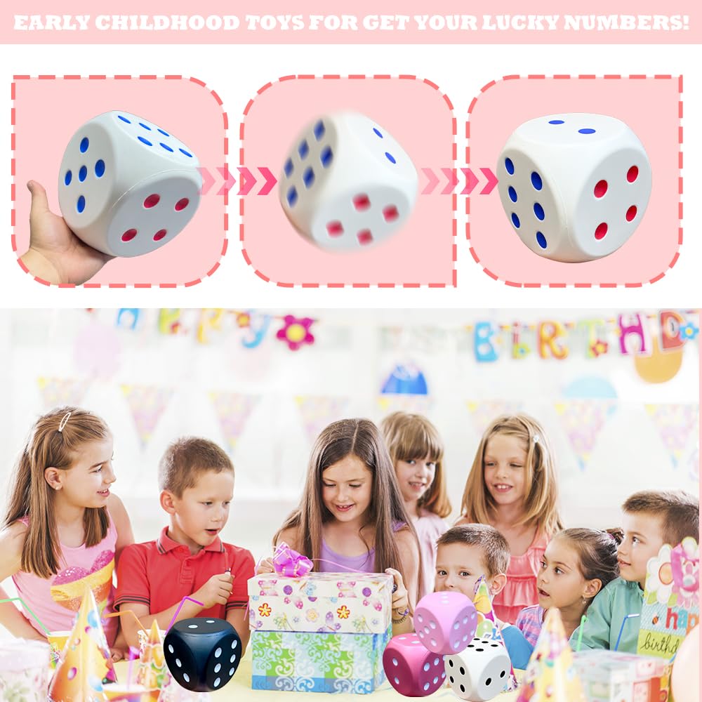 Foto 4 pulgar | Divertido Juguete Relleno De Dados De Espuma, 15 Cm, Dados Gigantes Educativos, Rosas - Venta Internacional.