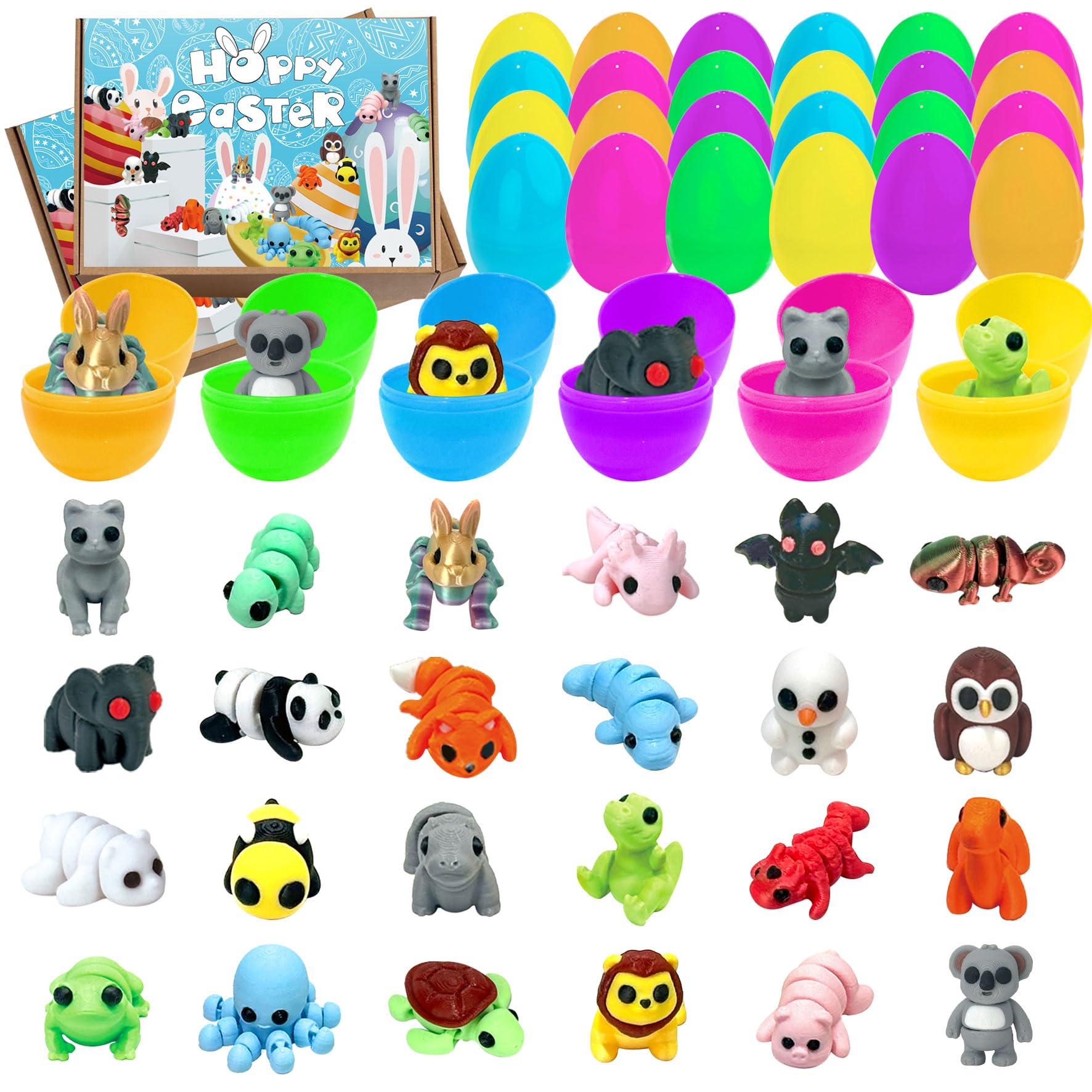 Foto 2 pulgar | Huevos De Pascua Prellenados Con Minianimales De Peluche, 24 Unidades - Venta Internacional.