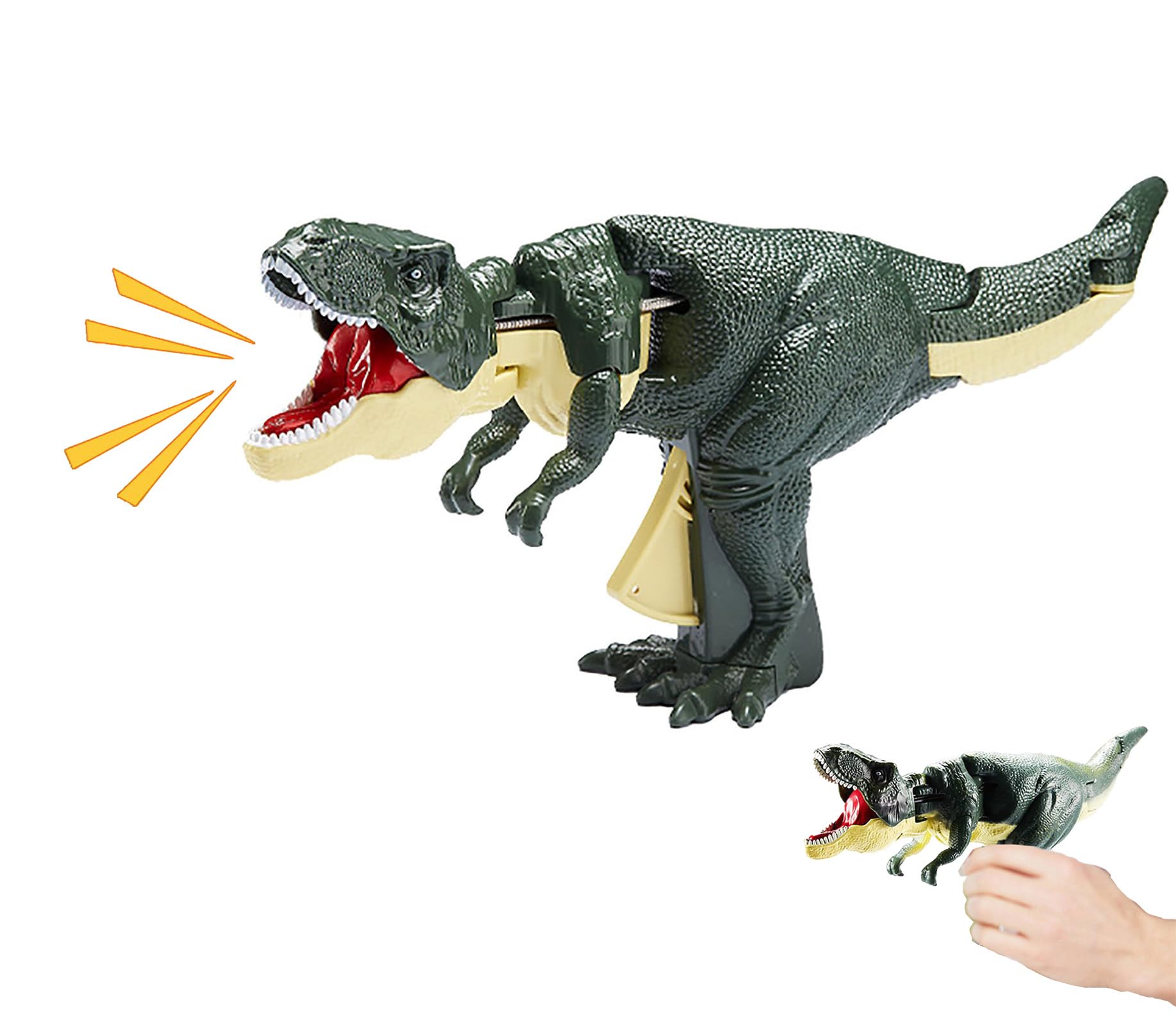 Juguete De Dinosaurio Genérico Con Gatillo T-rex Con Sonidos Rugientes, Color Verde - Venta Internacional.